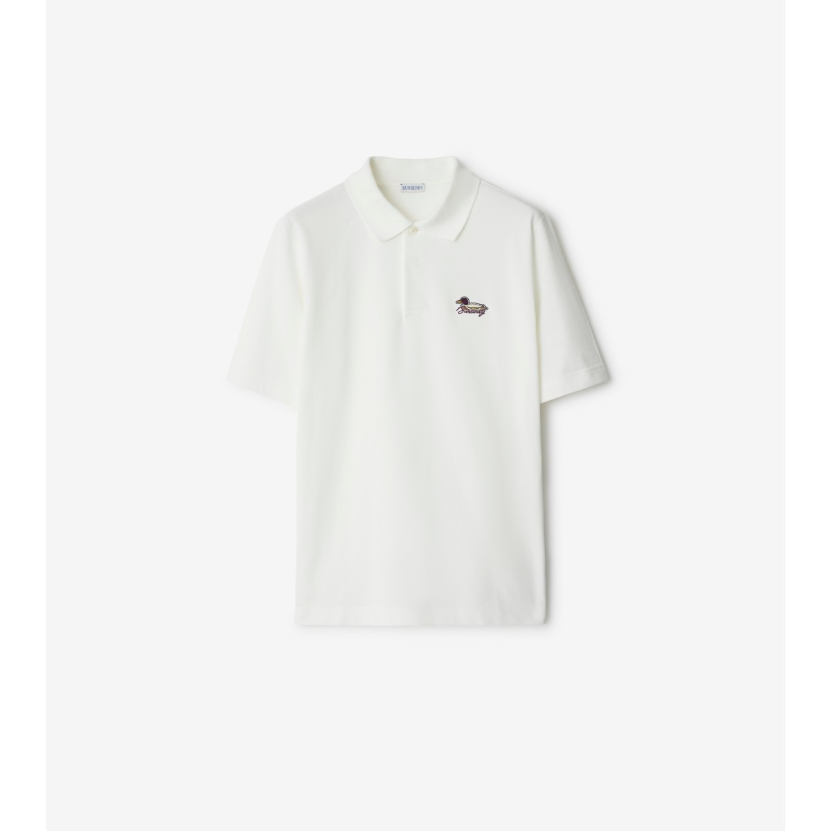 Burberry Cotton Polo Shirt In Chalk