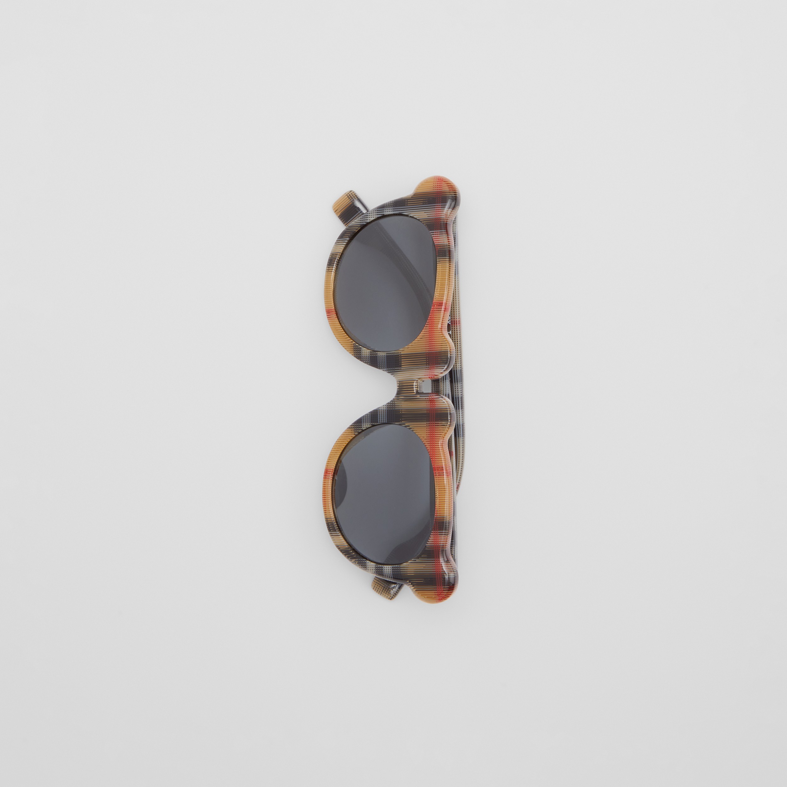 Sonnenbrille mit Teddybär-Gestell aus Bio-Acetat im Vintage Check-Muster (Antikgelb) | Burberry® - 3