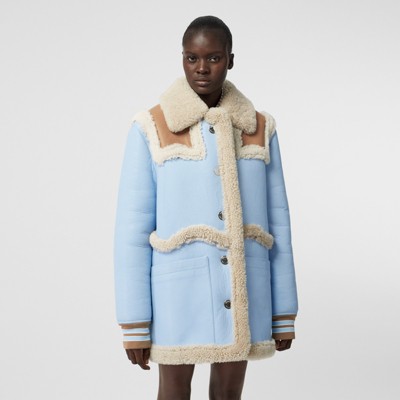 blue burberry coat