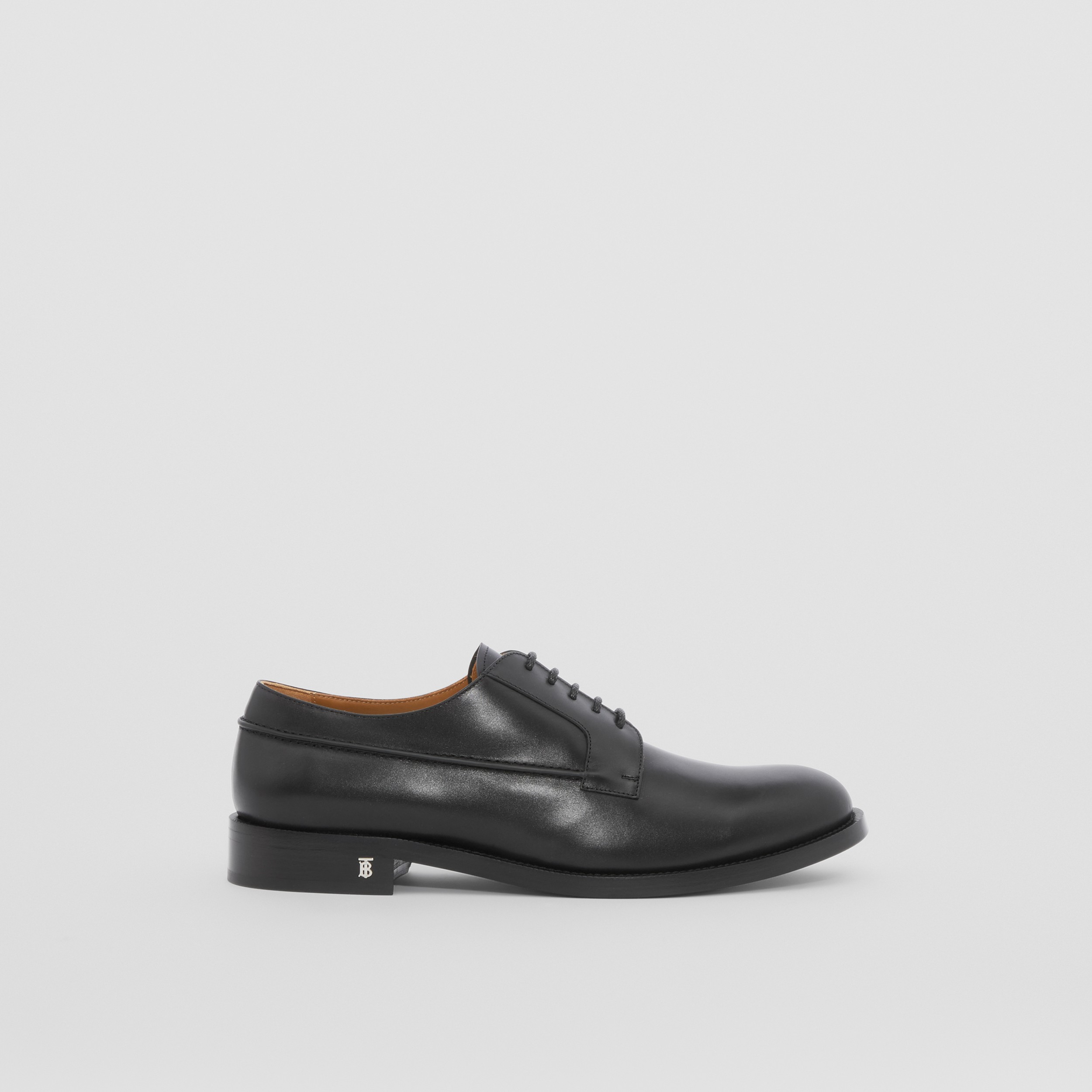 Sapatos Derby de couro com monograma (Preto) - Homens | Burberry® oficial - 1