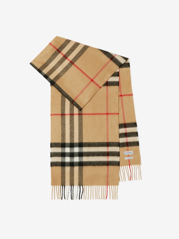 Wide EKD Check Wool Silk Scarf