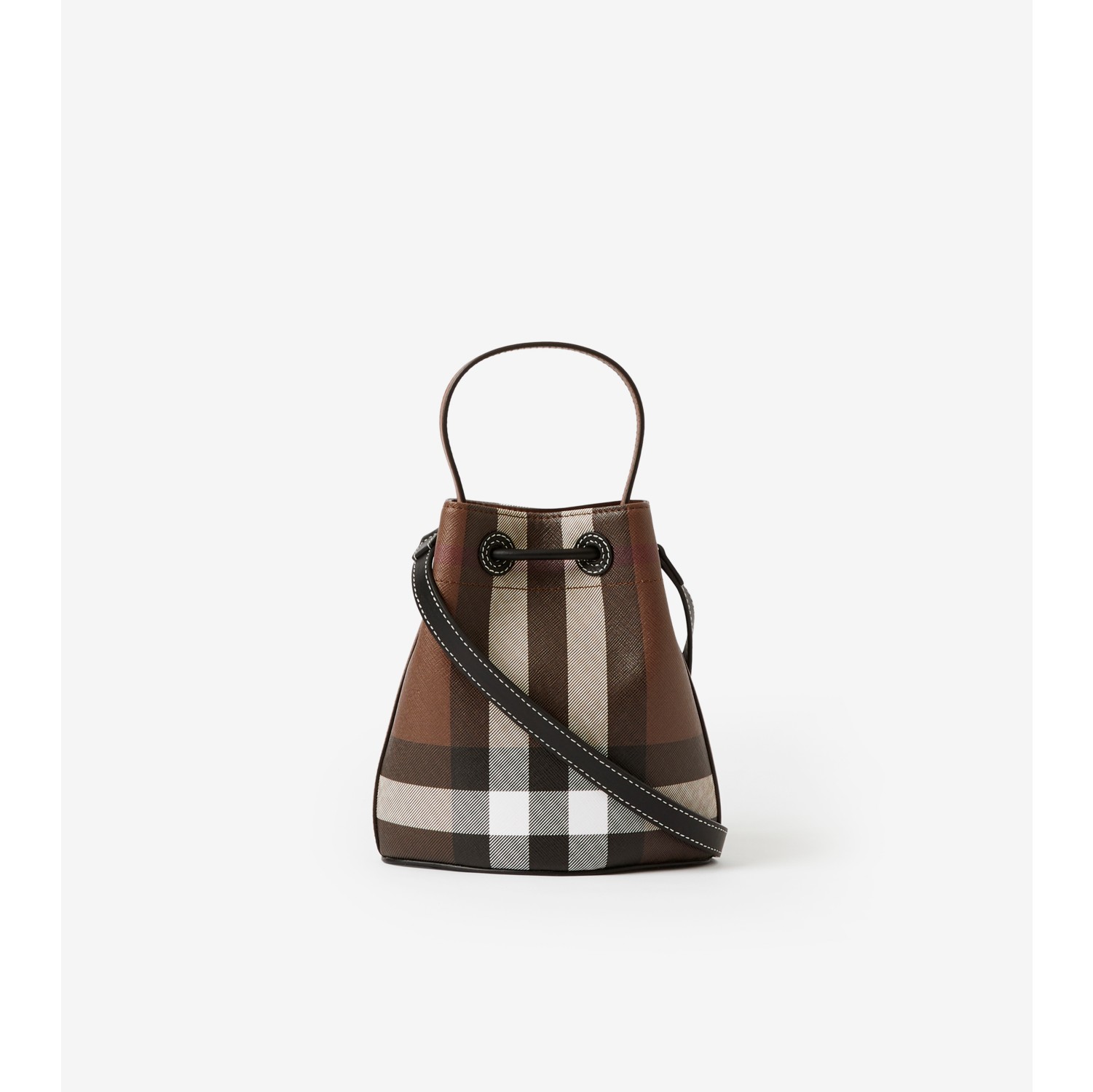 Mini TB Bucket Bag in Dark birch brown Women Burberry Official