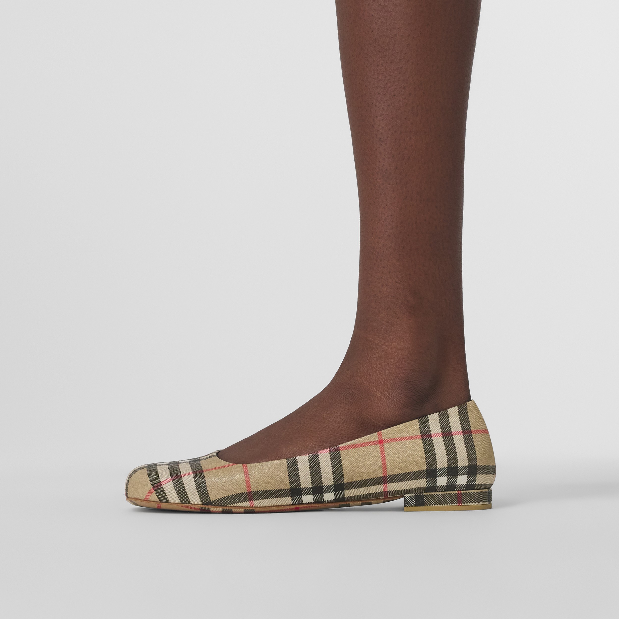 Vintage Check Ballerinas in Archive Beige - Women | Burberry® Official - 3