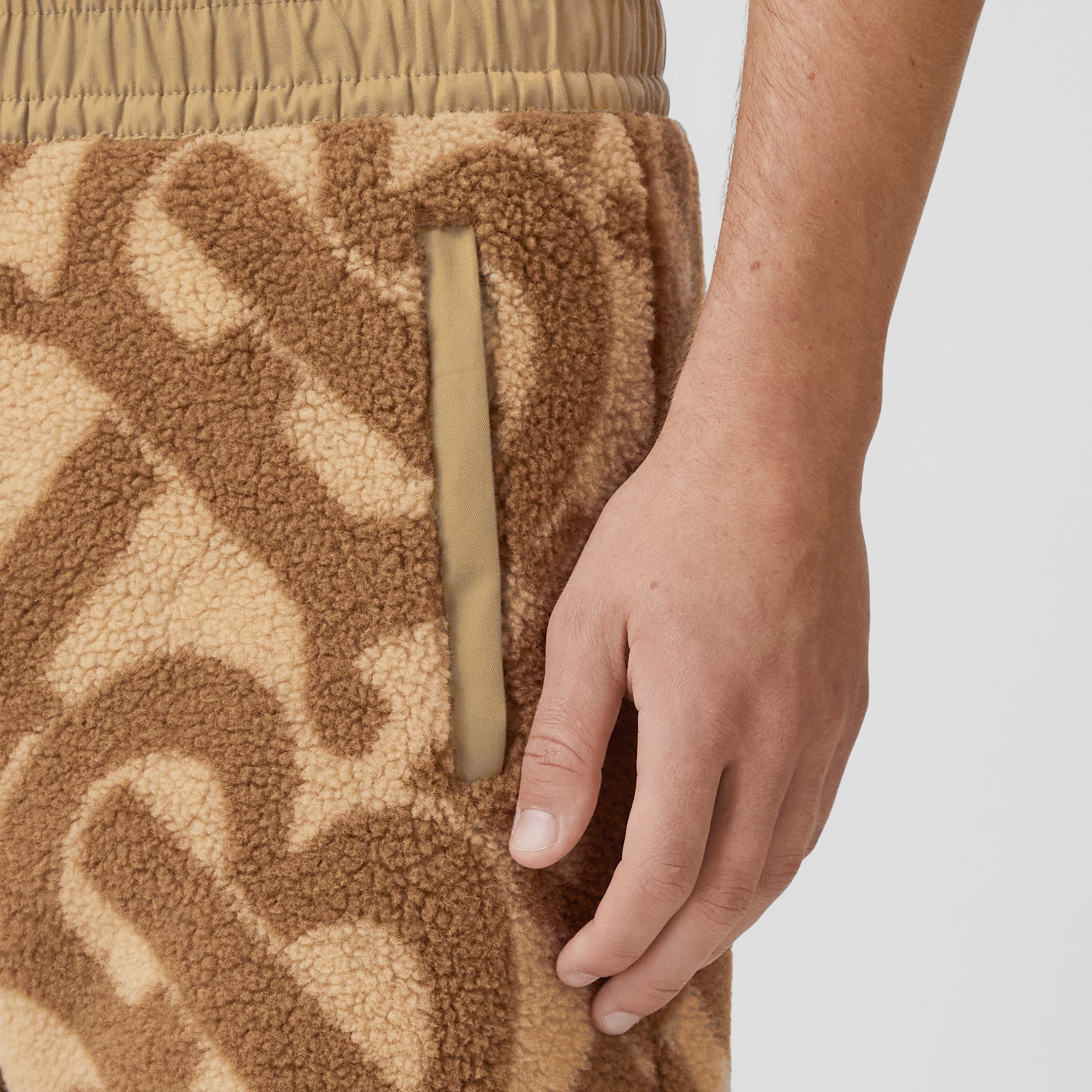 Monogram Fleece Jacquard Jogging Pants in Soft Fawn - Men | Burberry® Official - 2
