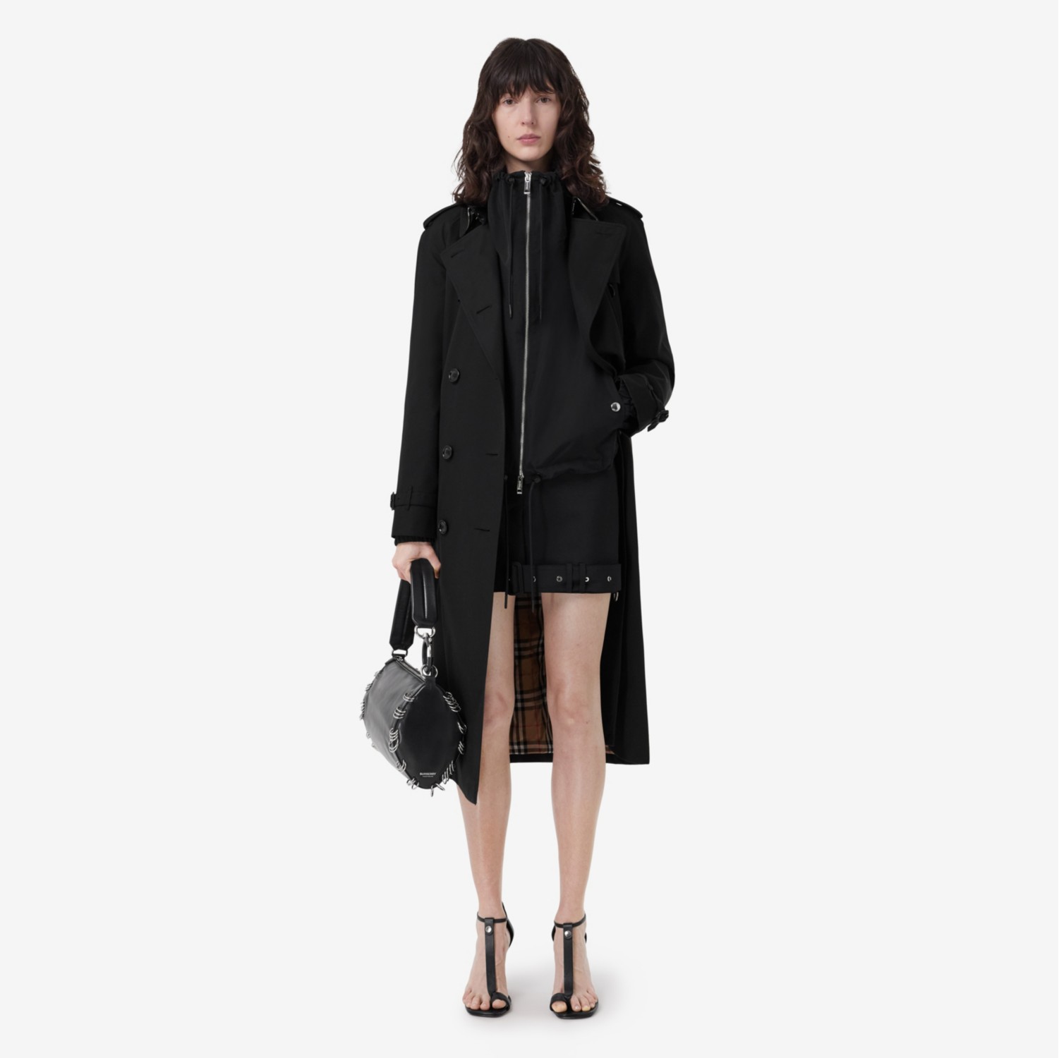 Black burberry best sale trench