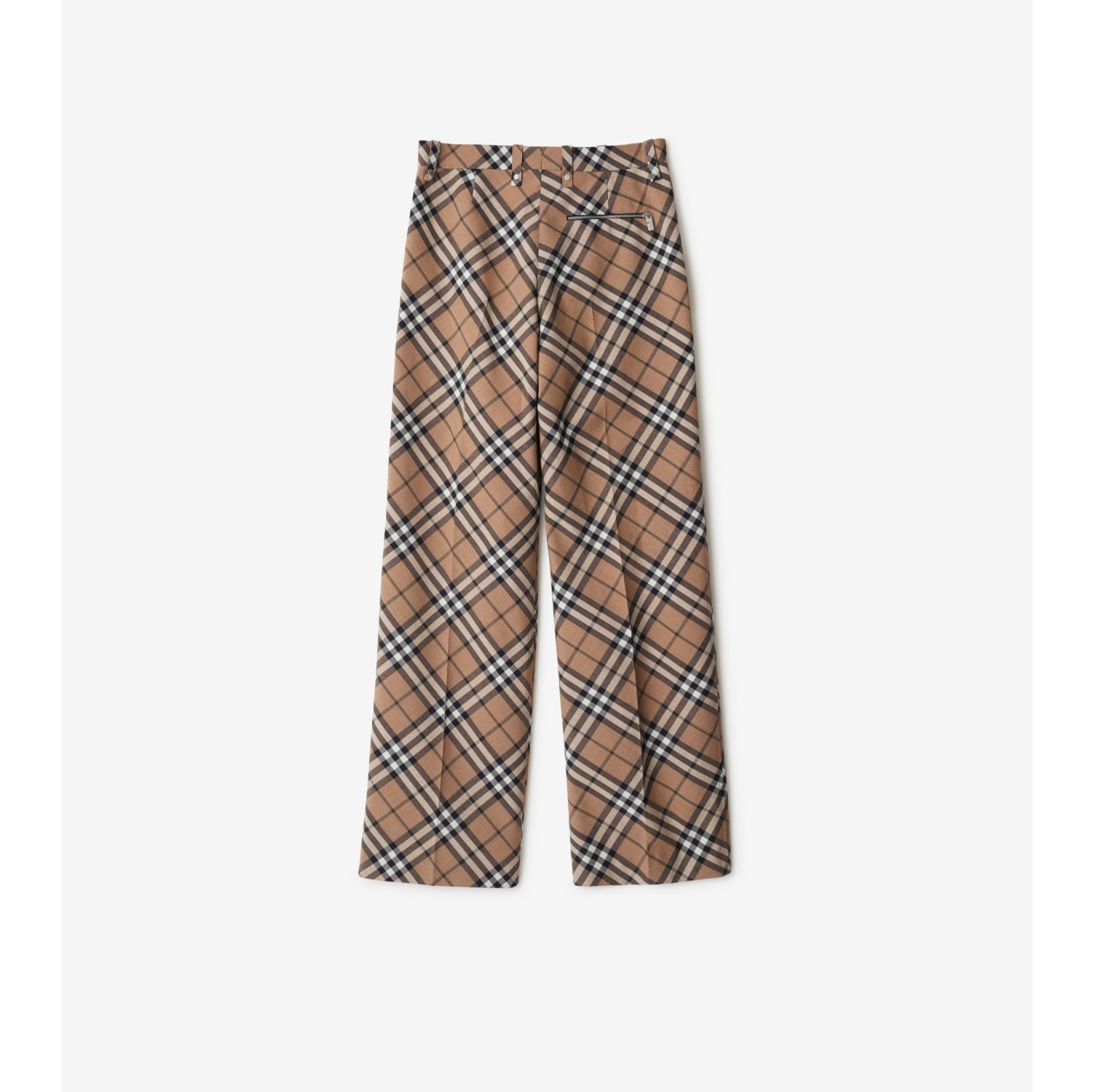 Check Wool Blend Tailored Trousers