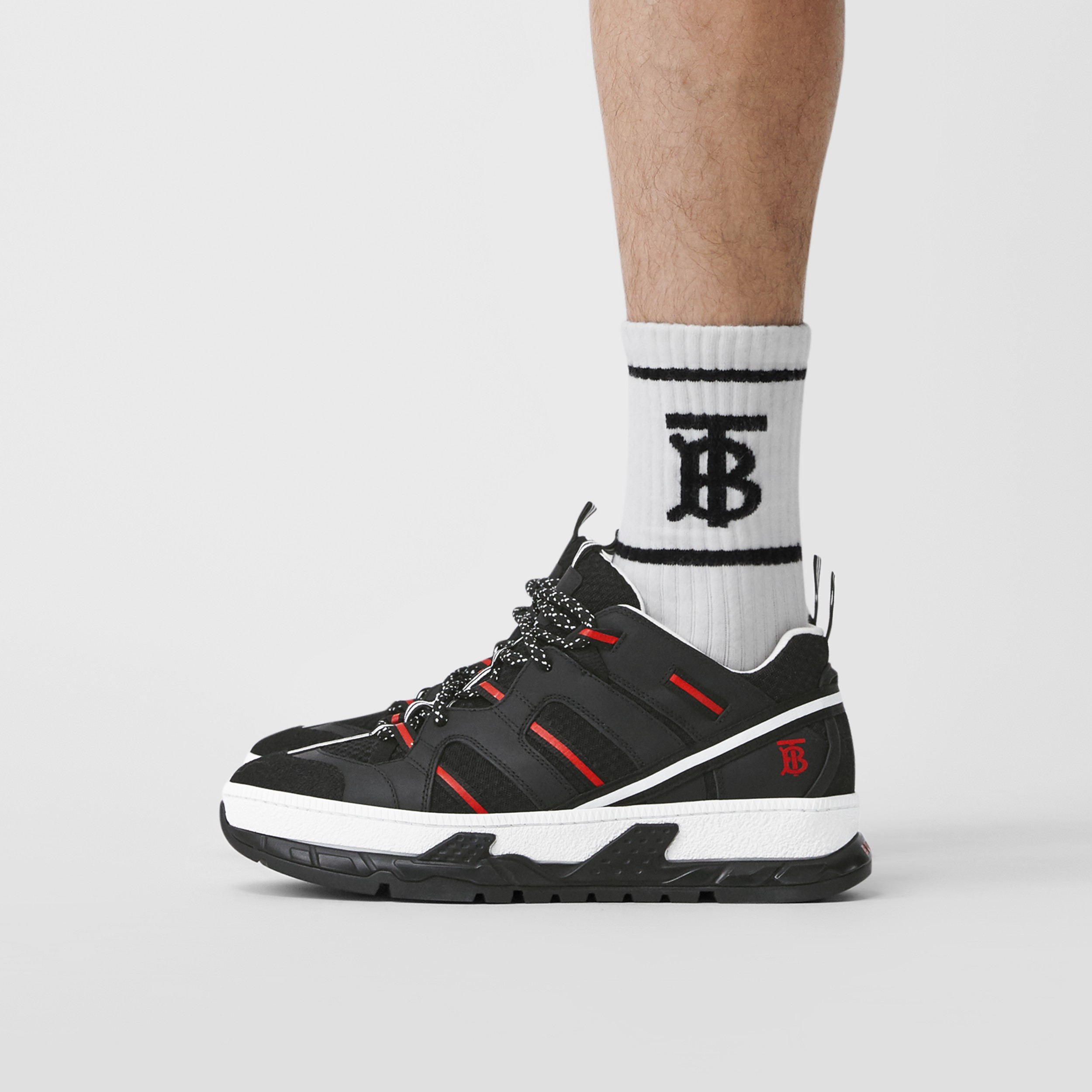 mesh and nubuck union sneakers