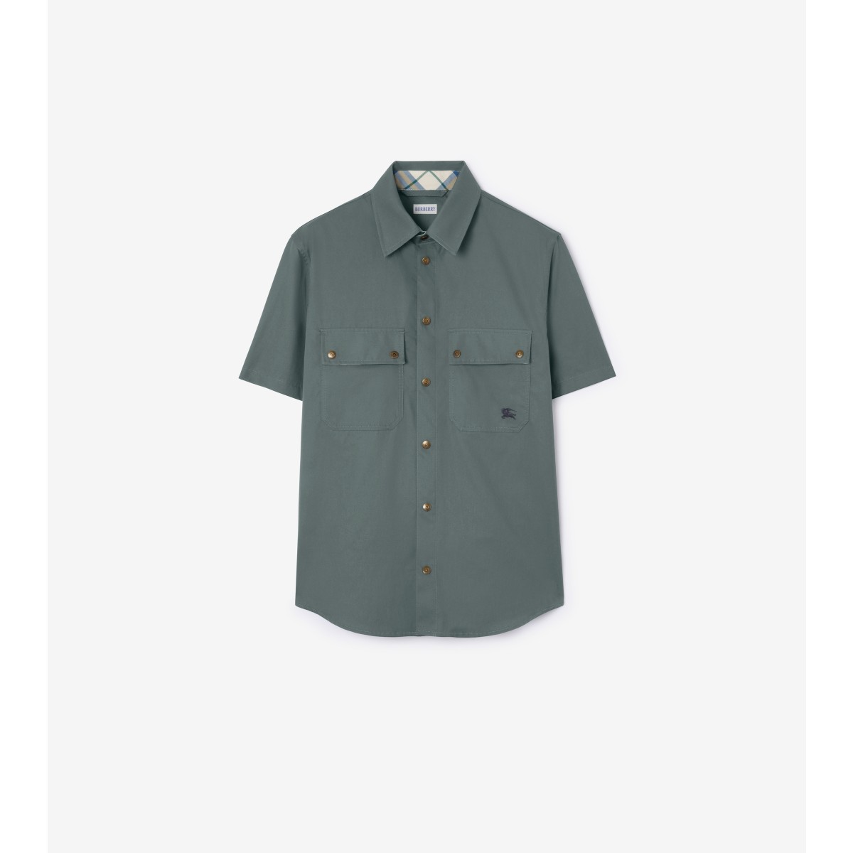  Embroidered Relaxed Fit Tropical Gabardine Shirt