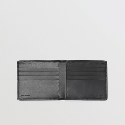 1983 check and leather international bifold wallet