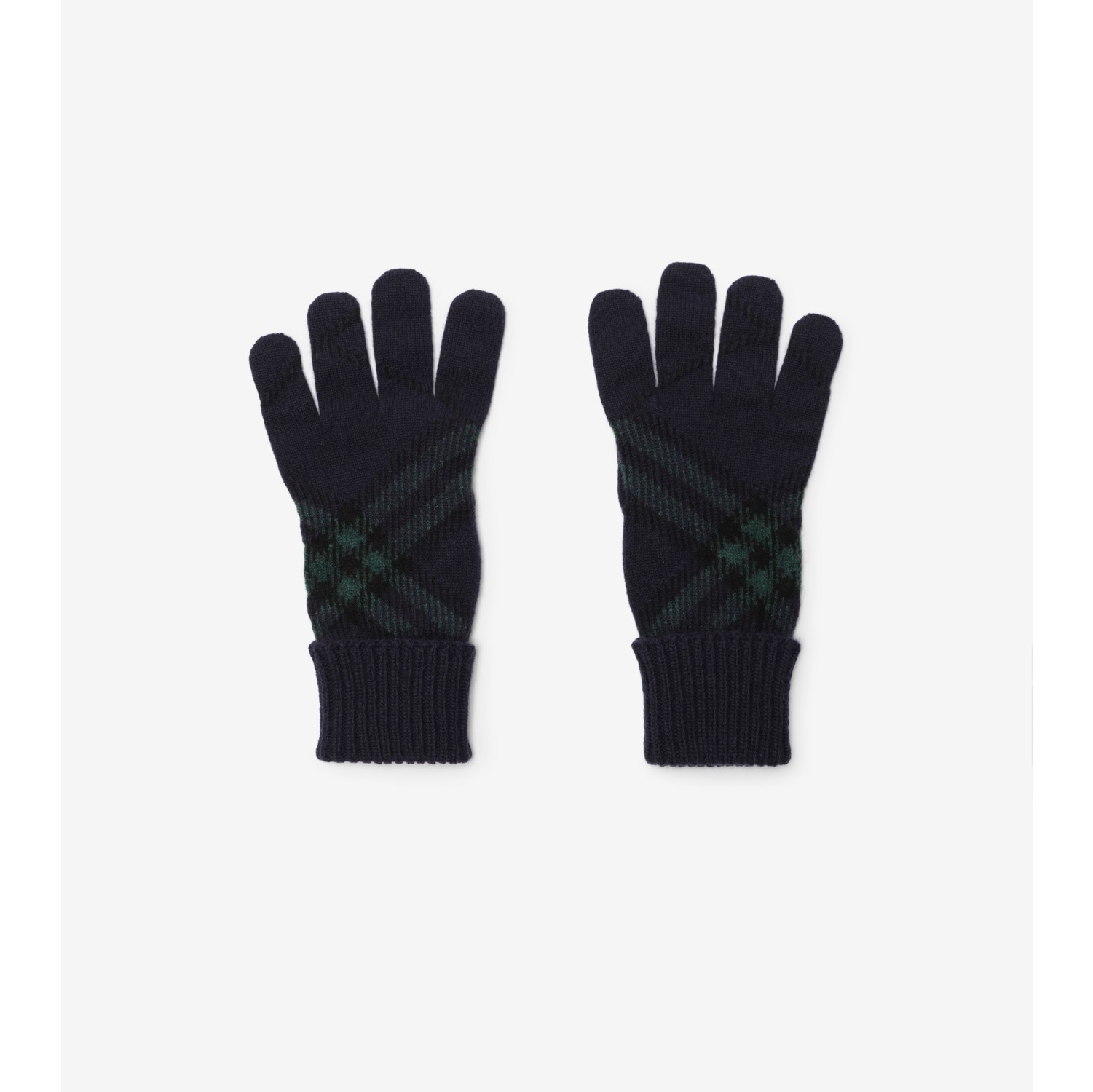 Check Cashmere Blend Gloves in Black watch check - Men | Burberry® Official