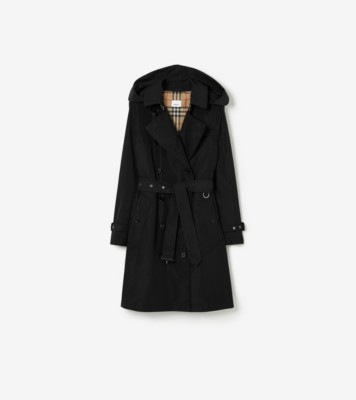 貴重希少 バーバリー ロンドン トレンチコート BURBERRY ブラック ミッドレングス タフタ ケンジントン トレンチコート (ブラック Black