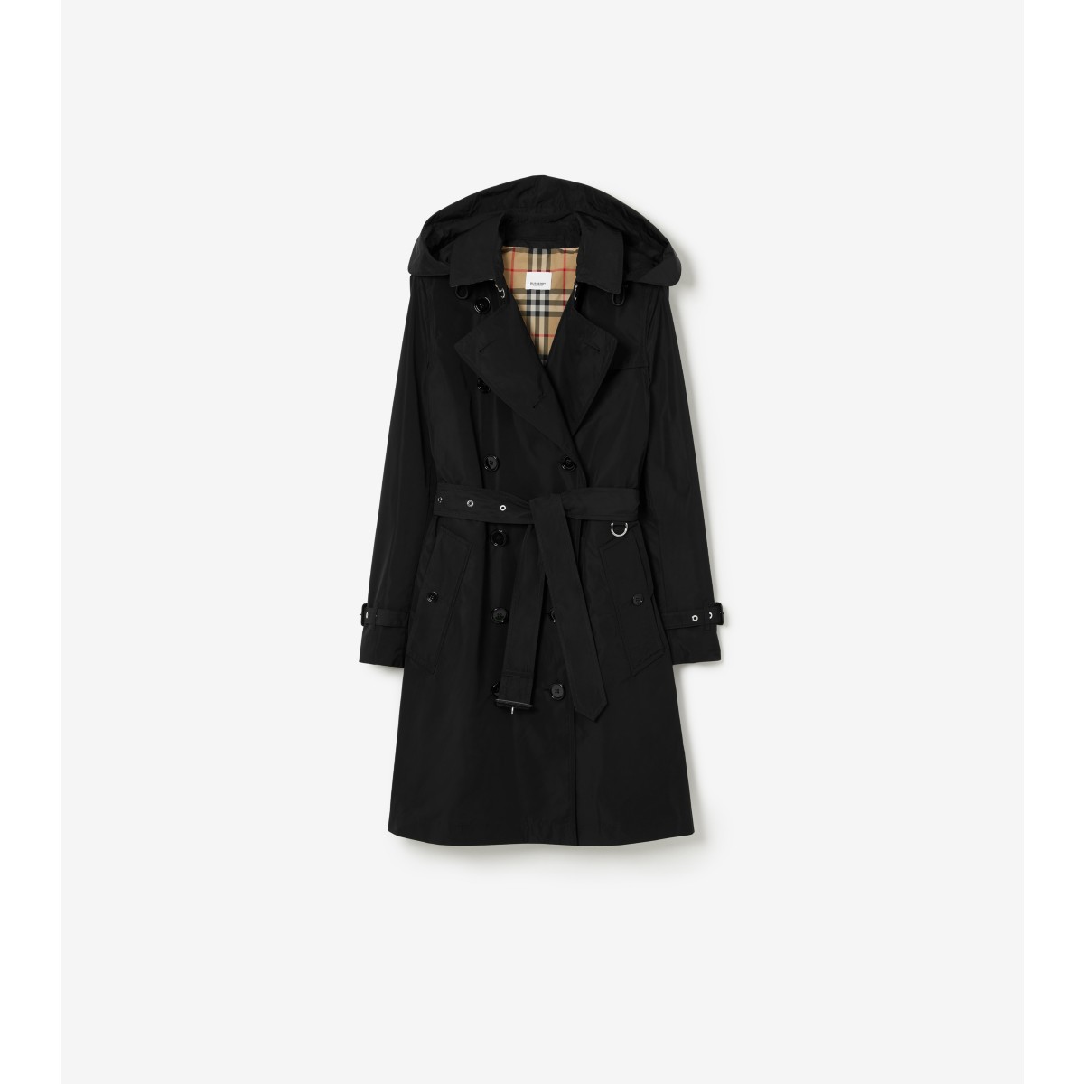  Check Mid-length Taffeta Kensington Trench Coat