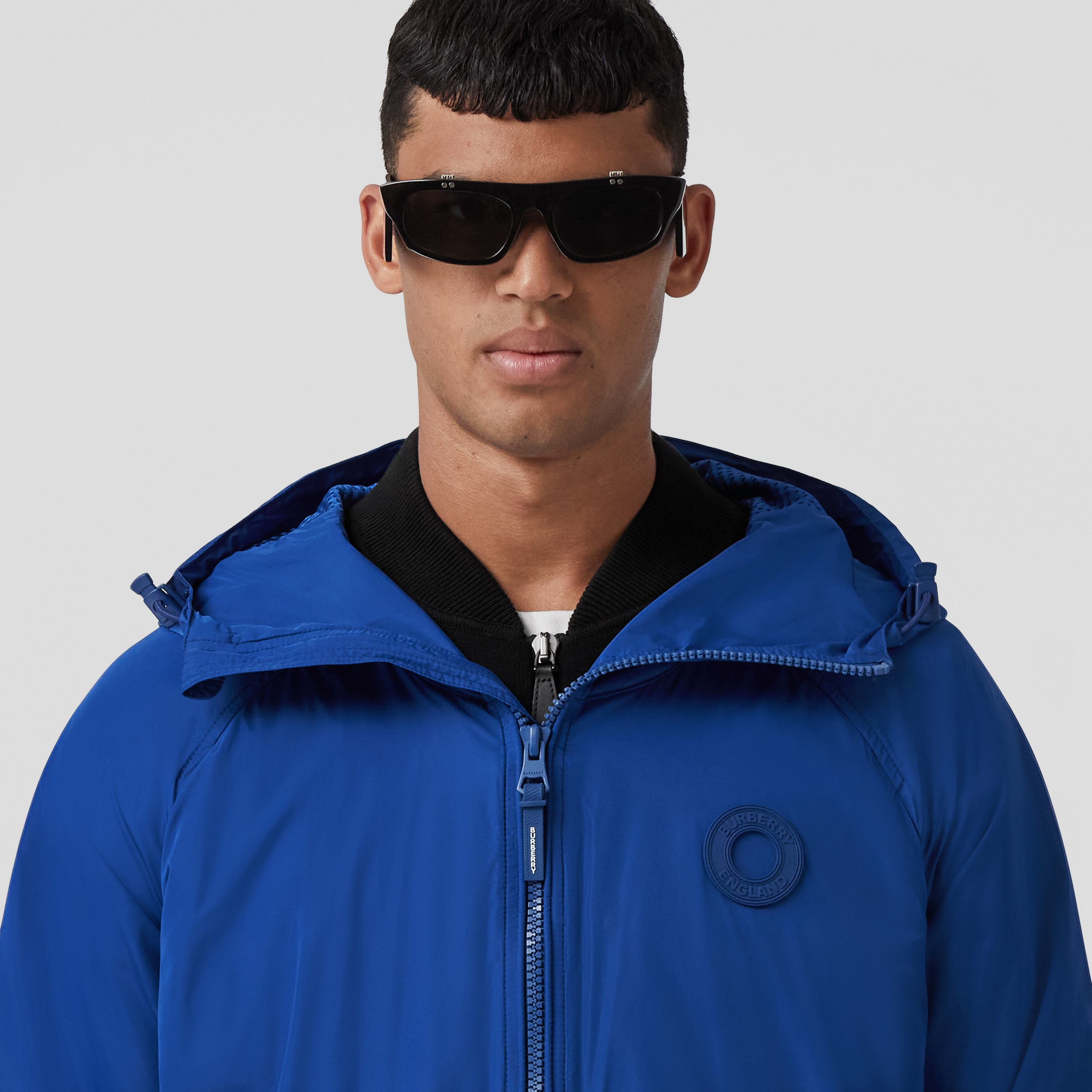 Logo Graphic Packaway Nylon Hooded Jacket in Deep Royal Blue - Men | Burberry® Official - 2