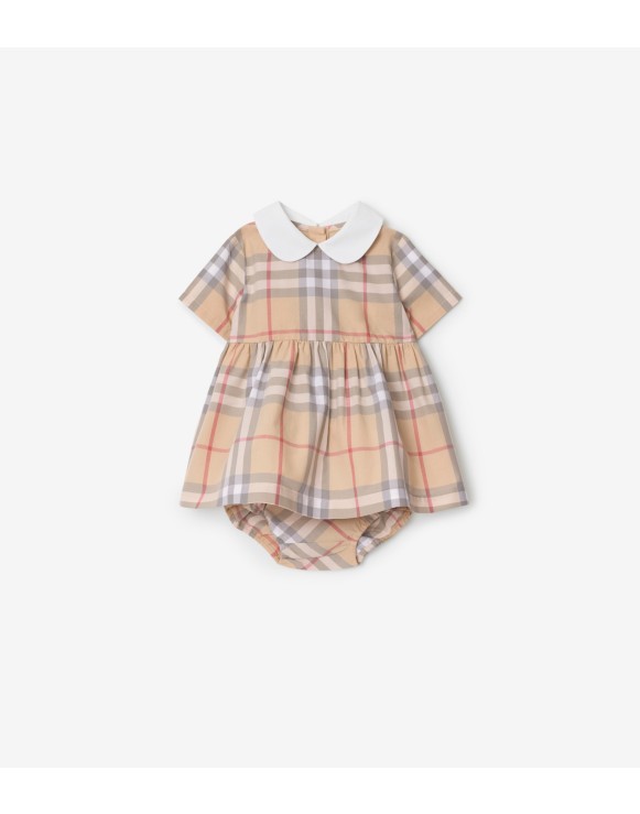 Check Cotton Poplin Dress with Bloomers