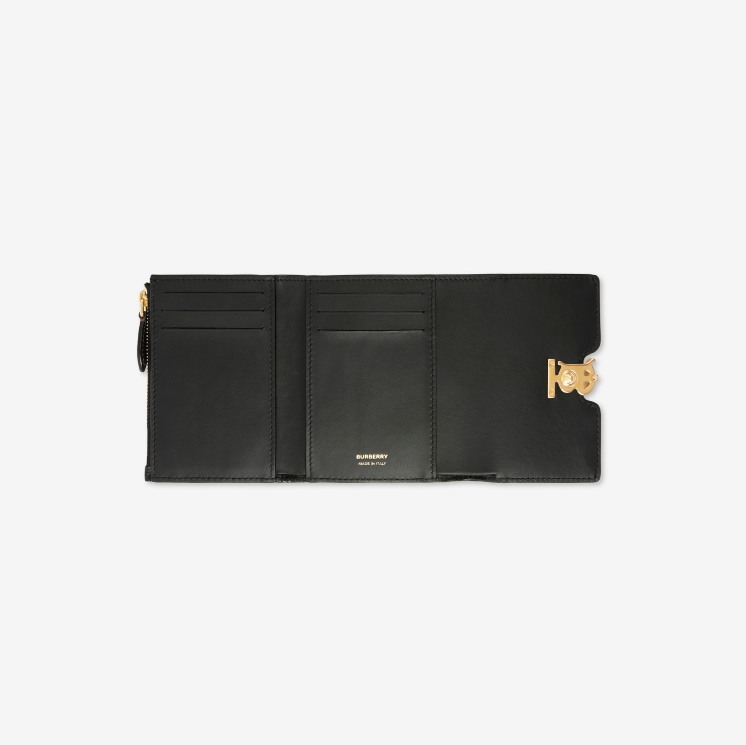 TB Compact Wallet in Black - Women, Leather | Burberry® Official