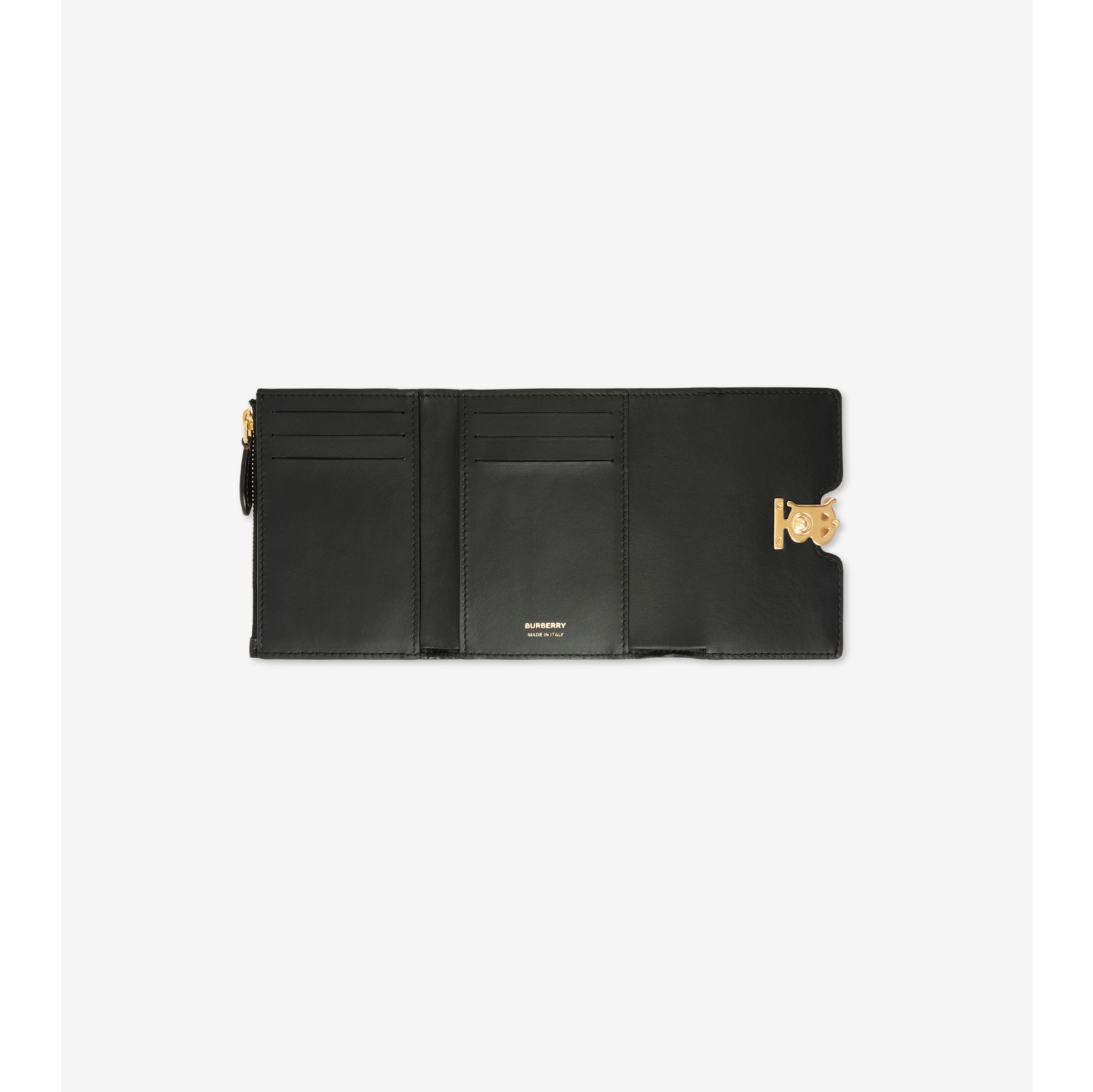 TB Compact Wallet in Black - Women, Leather | Burberry® Official