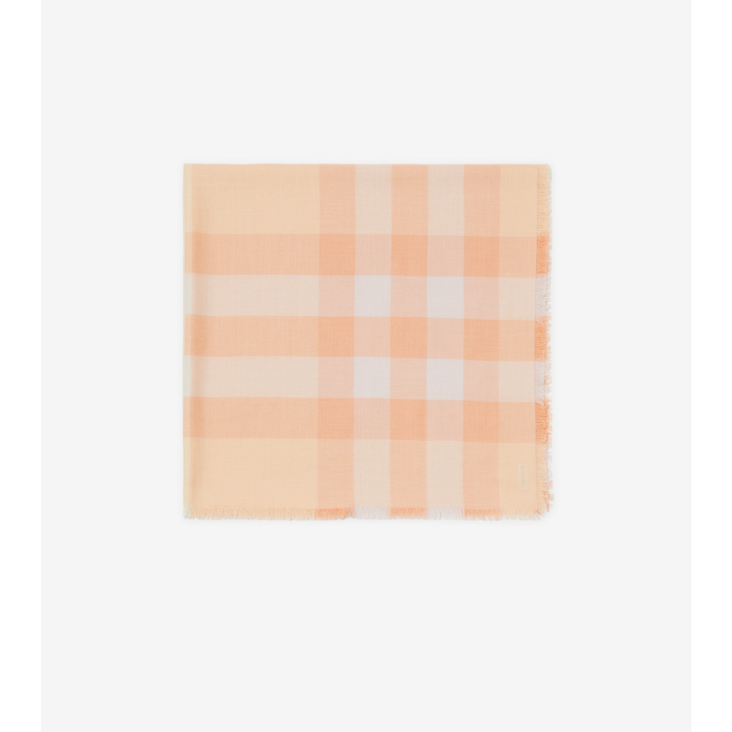 Check Cashmere Silk Scarf in Peach Burberry Official