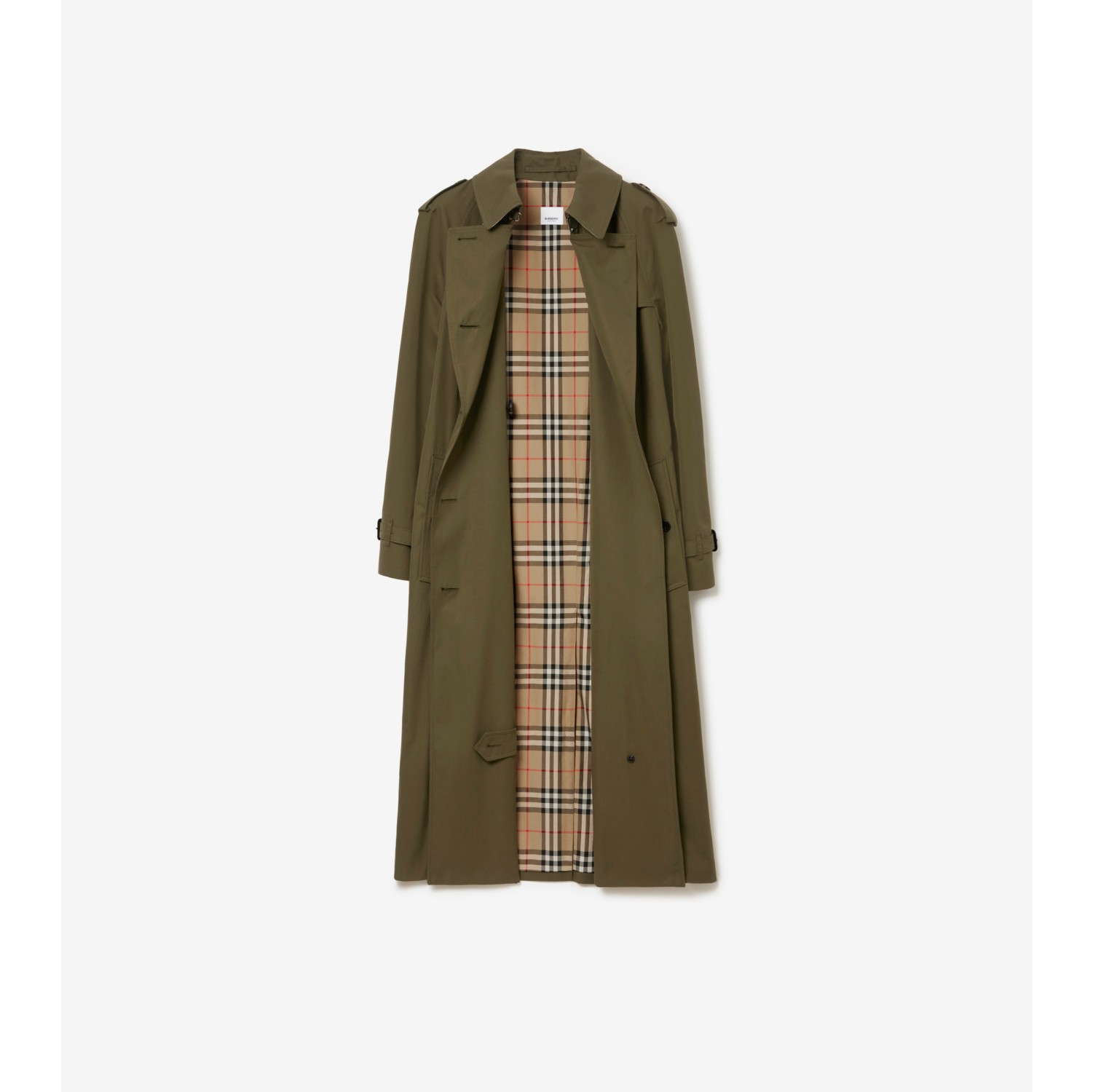 ロング ライトウェイト ウォータールー トレンチコート (ダークミリタリーカーキ) - ウィメンズ | Burberry®公式サイト