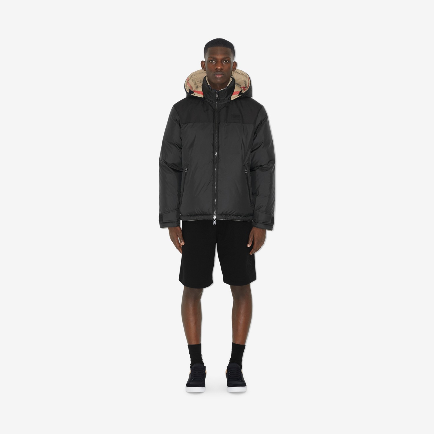 Reversible Check Puffer Jacket in Archive beige/black - Men Reversible Check Puffer Jacket in Archive beige/black - Men