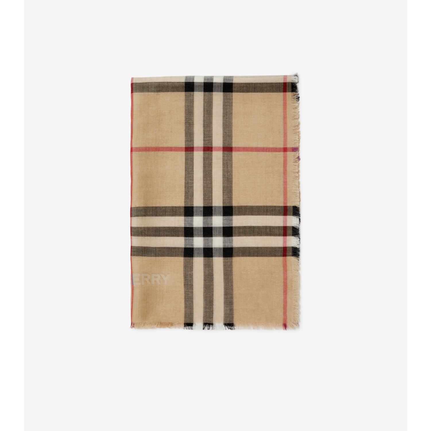 Reversible Check Wool Silk Scarf