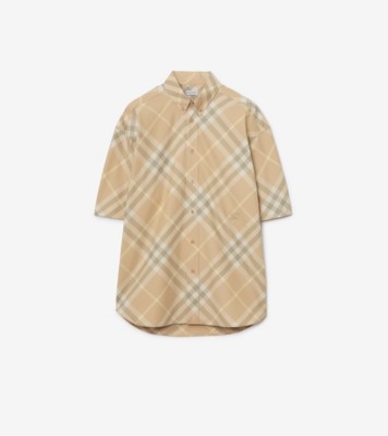 チェック コットンシャツ (フラックス) - メンズ | Burberry®公式サイト