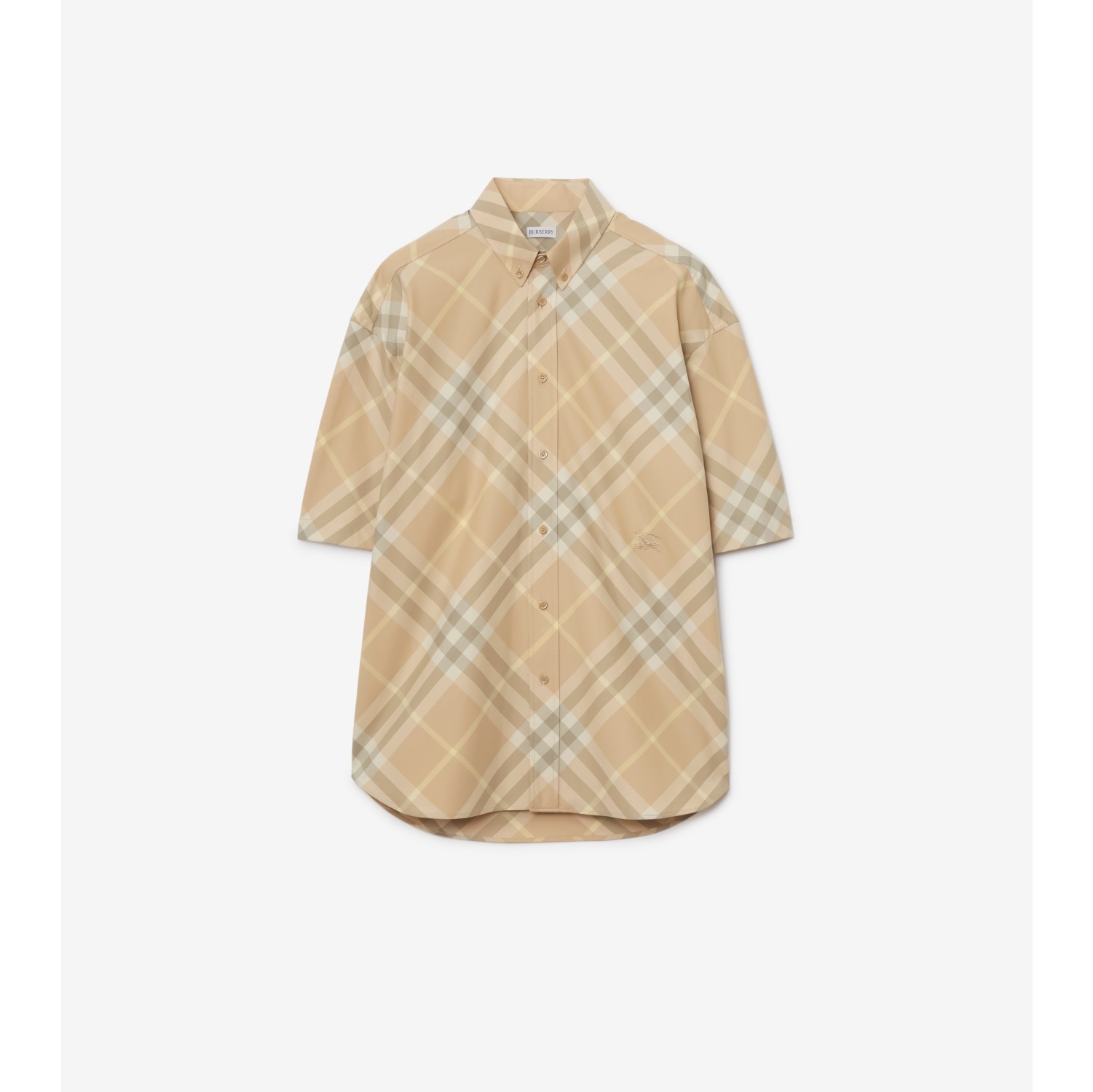 チェック コットンシャツ (フラックス) - メンズ | Burberry®公式サイト