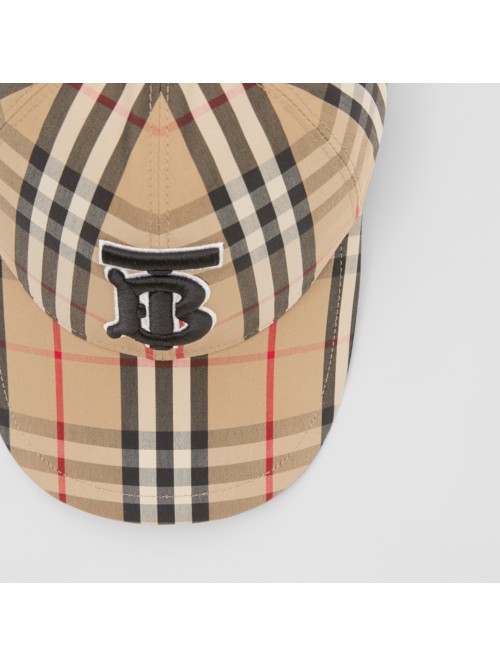 Burberry Monogram Motif Vintage Check Baseball Cap In 