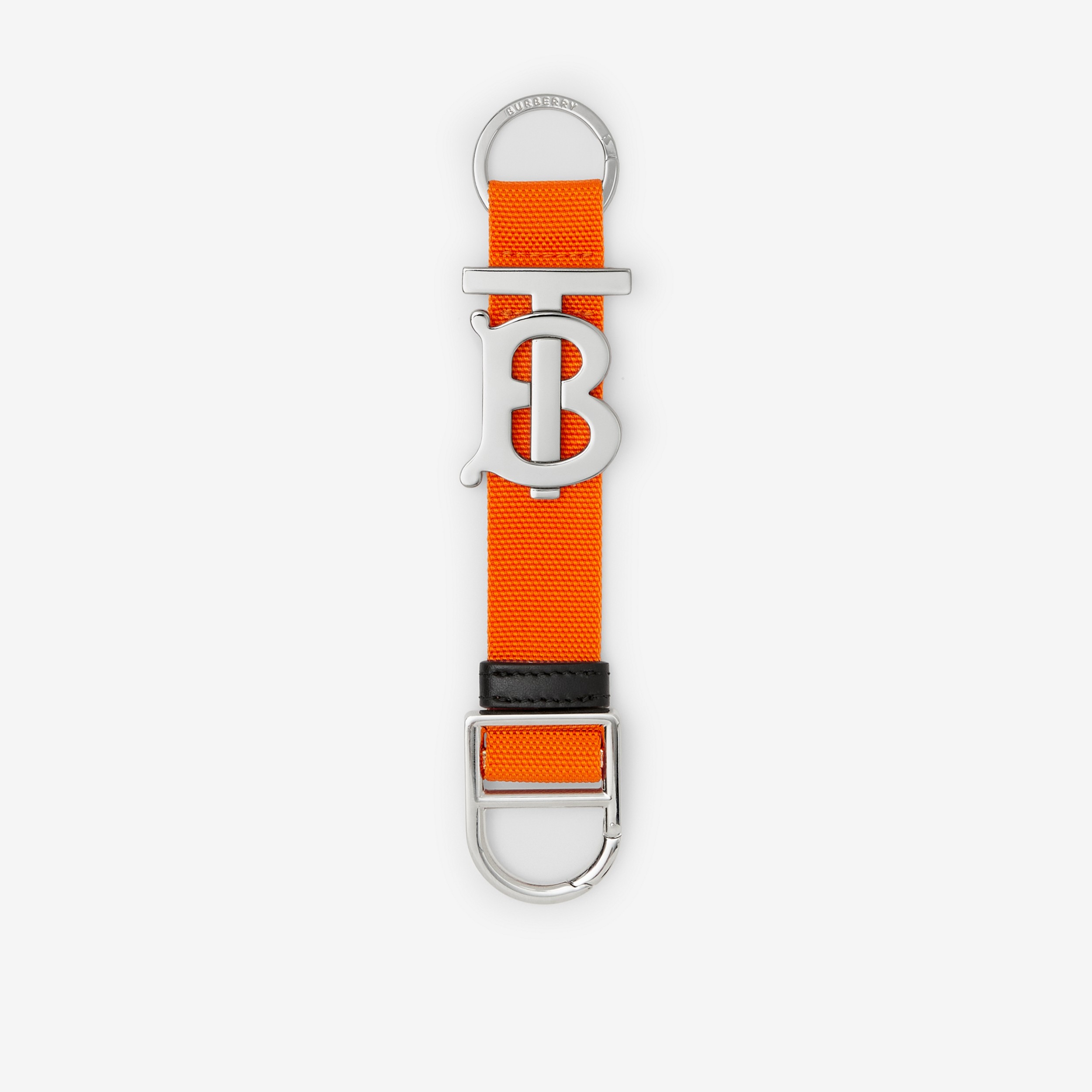 专属标识装饰网纹钥匙圈 (橘色) | Burberry® 博柏利官网 - 1