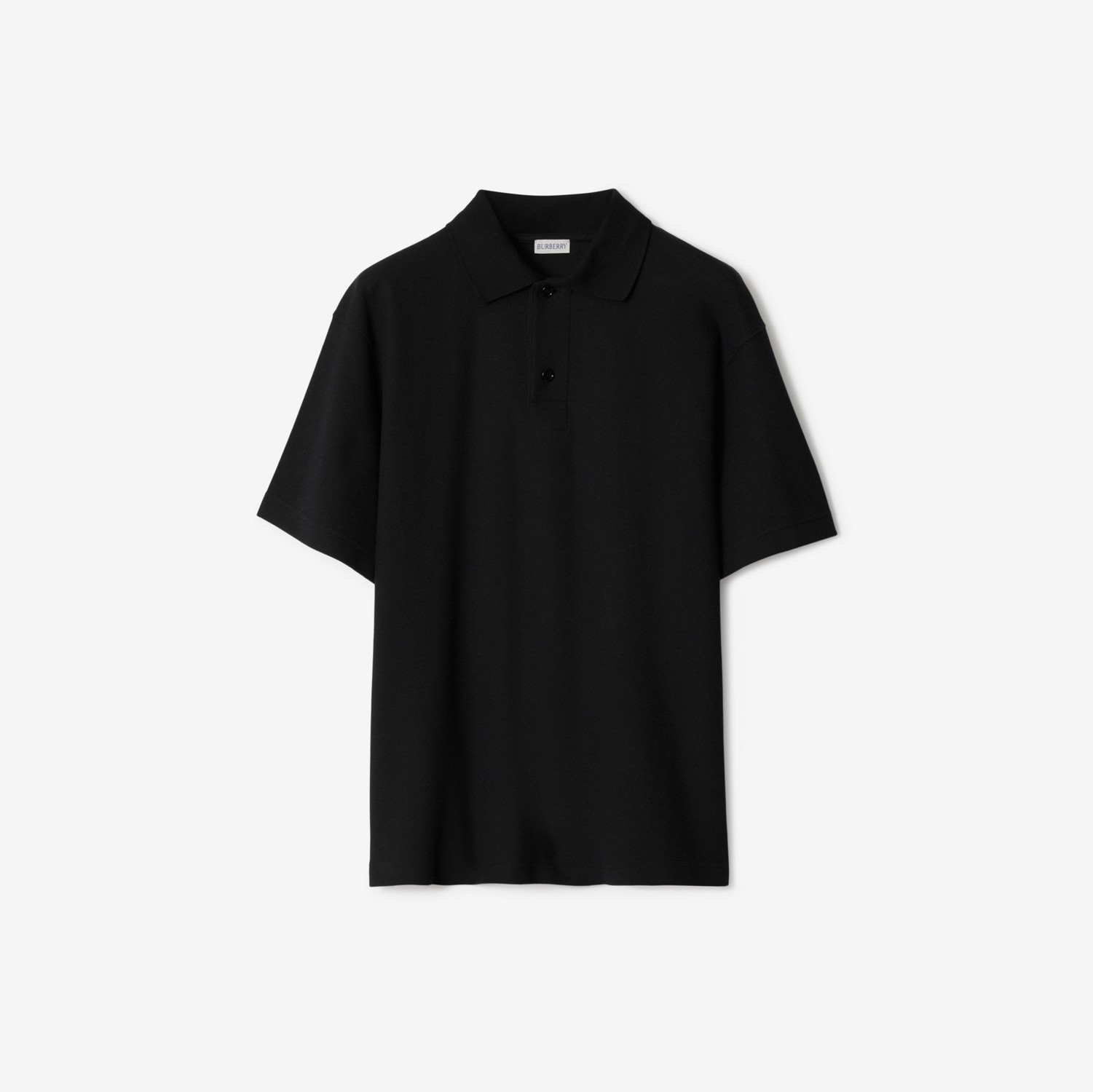 棉质 Polo 衫 (黑色) - 男士 | Burberry® 博柏利官网