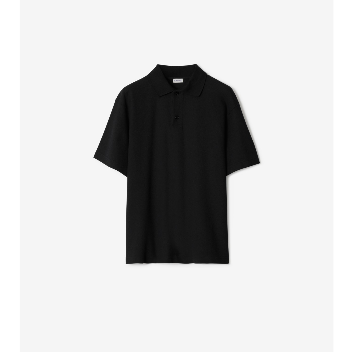 Cotton Polo Shirt Burberry® Men - Official Black | in