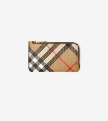 チェック ジップカードケース (サンド) - ウィメンズ | Burberry®公式サイト