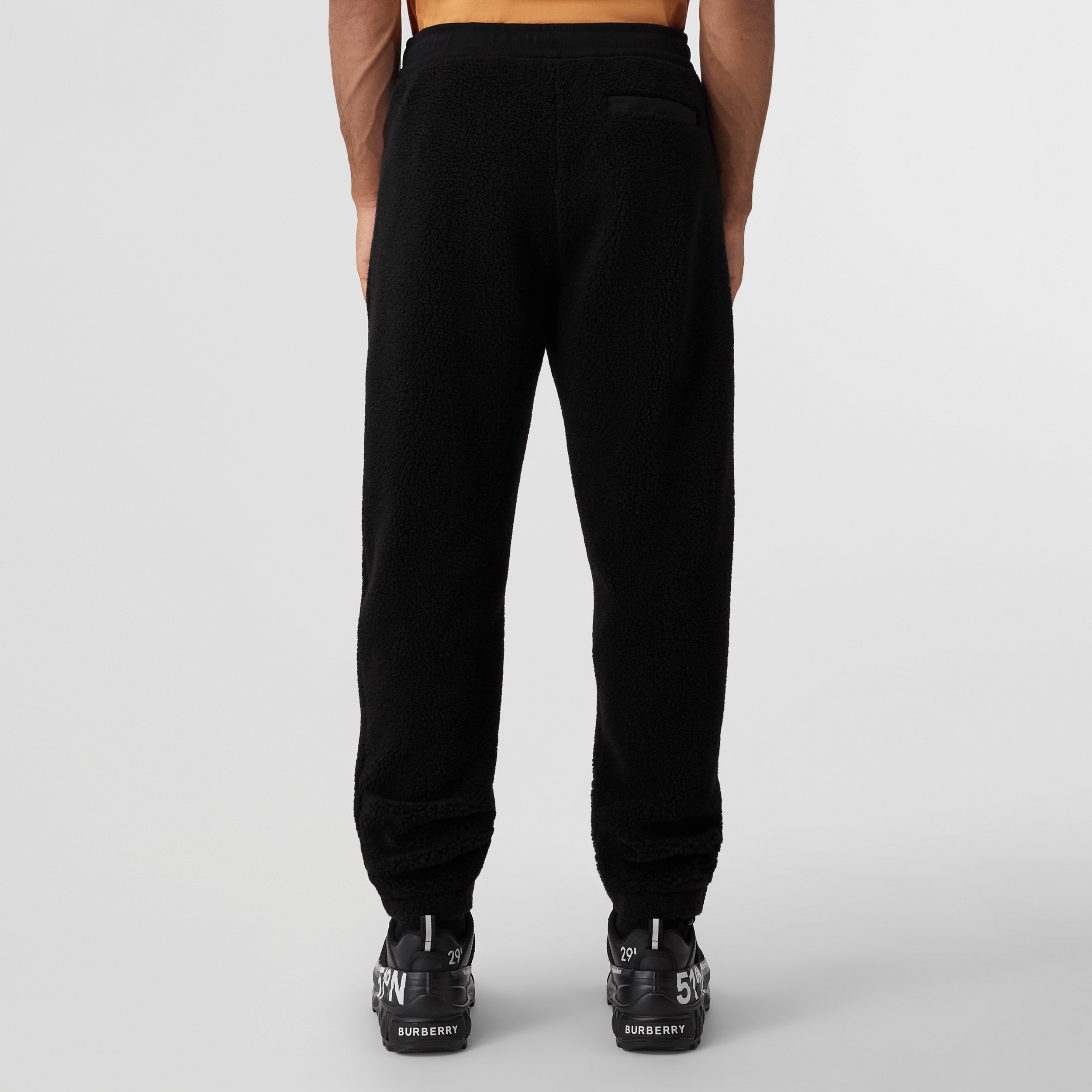 Embroidered Logo Fleece Jogging Pants in Black - Men | Burberry® Official - 3