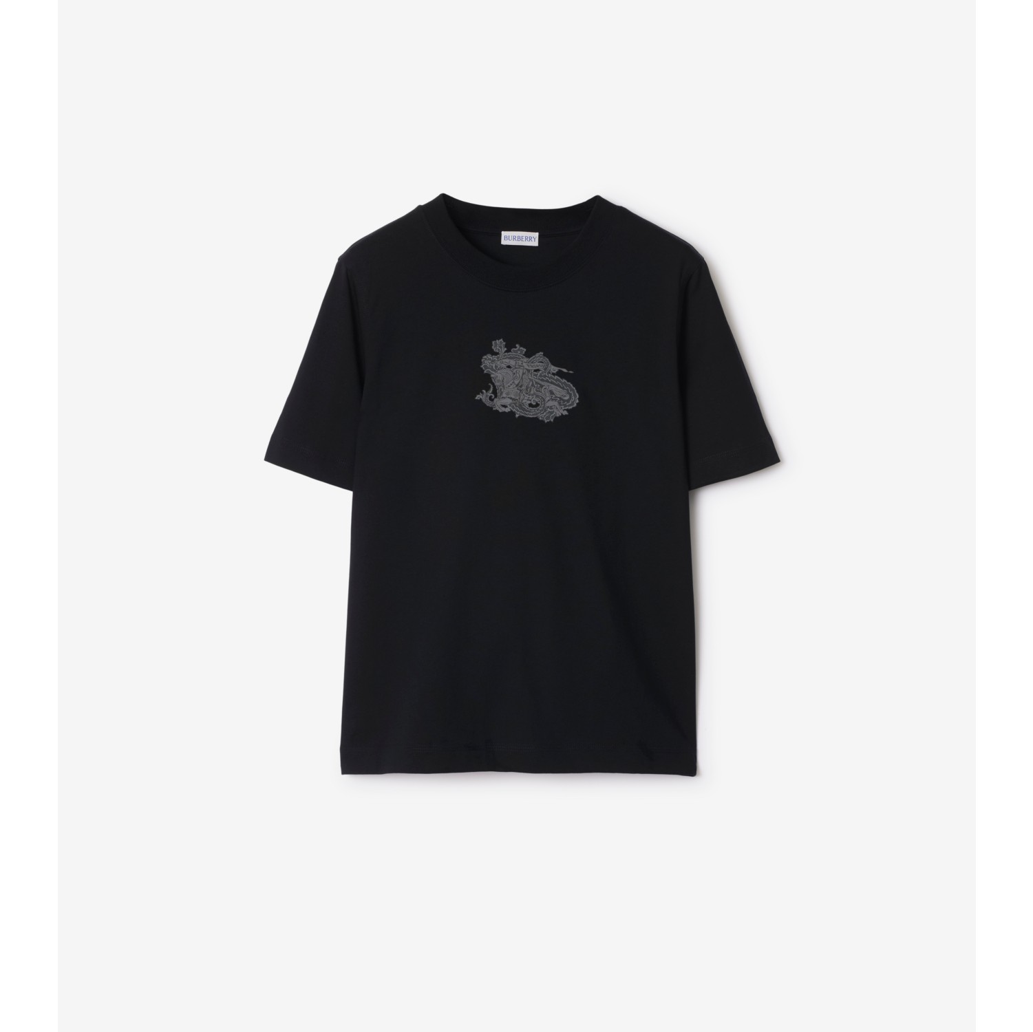 Paisley EKD Cotton T shirt in Coal Women Burberry Official