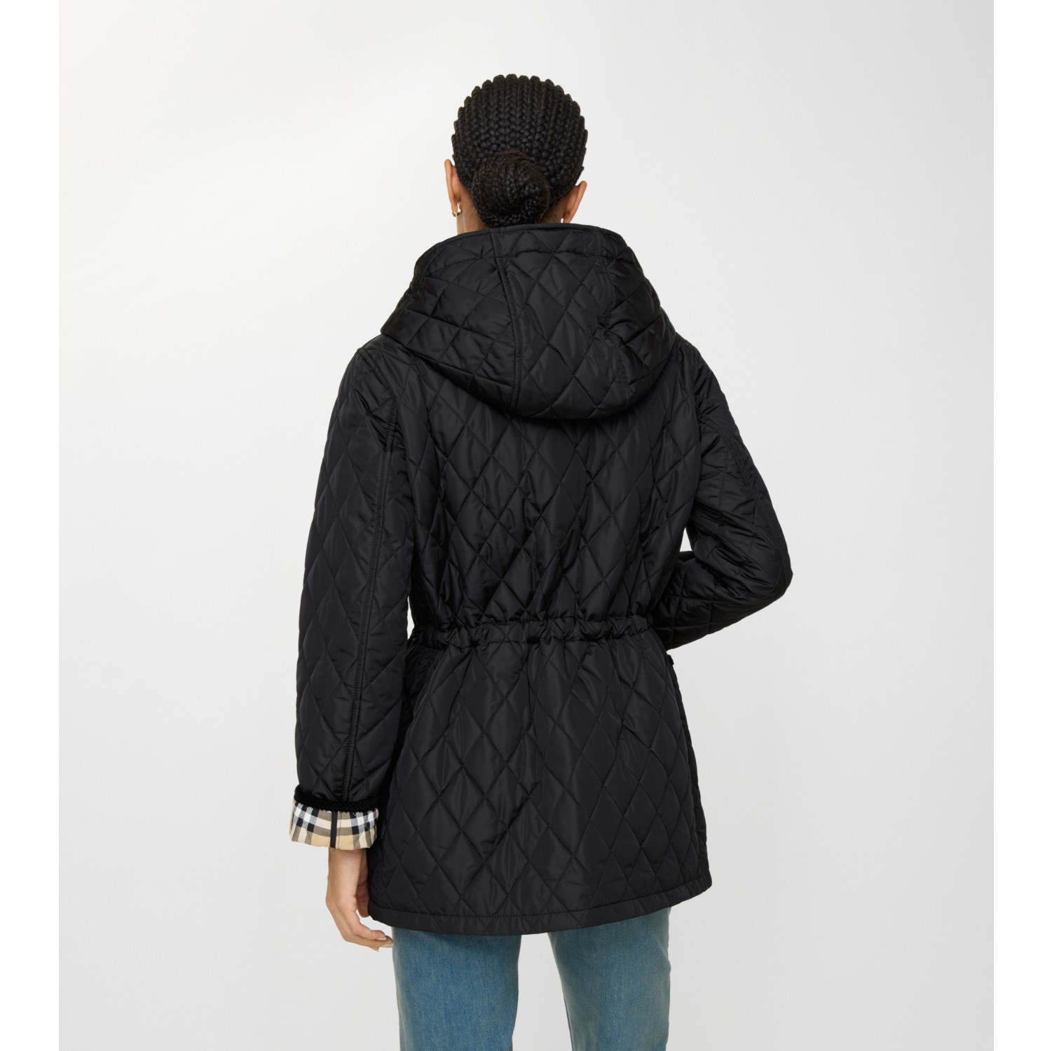 Quilted Nylon Parka in Black/sand - Women | Burberry® Official