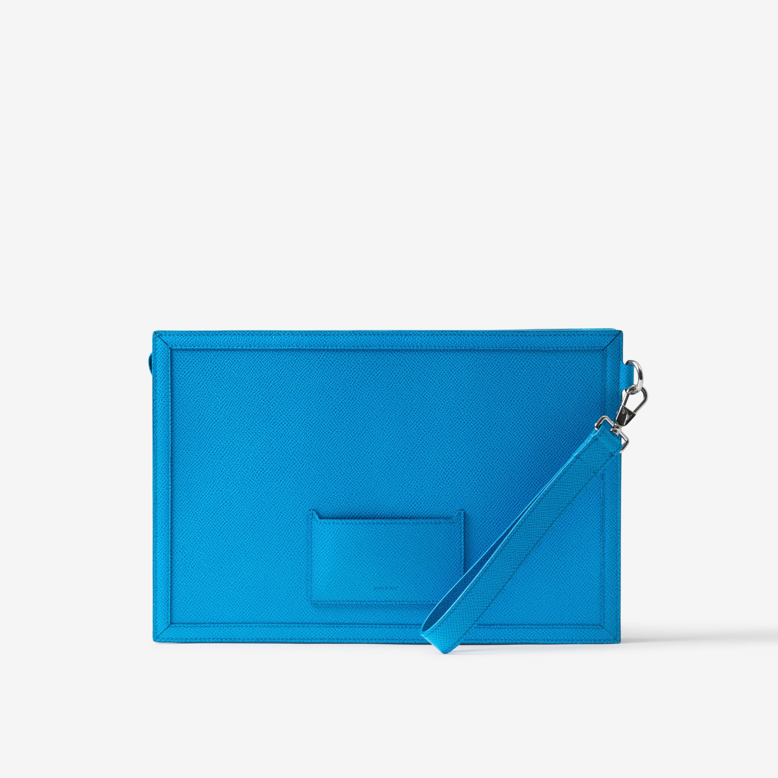 Grainy Leather TB Zip Pouch in Vivid Blue - Men | Burberry® Official - 3