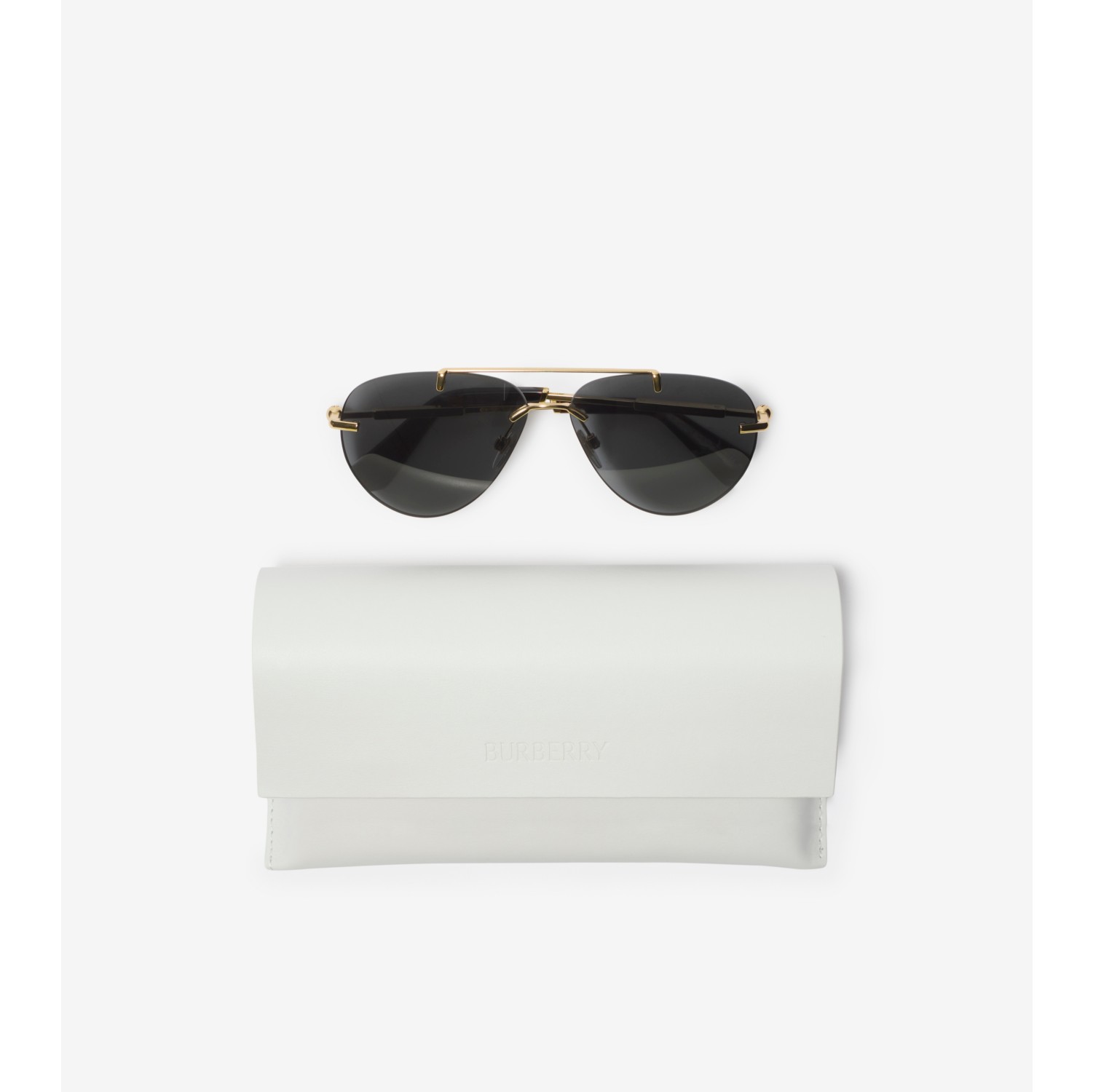 Metal Pilot Sunglasses in Gold Burberry Official