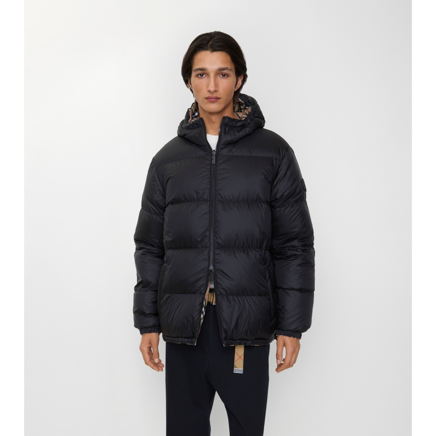 Reversible Check Hooded Puffer Jacket - thumbnail 4