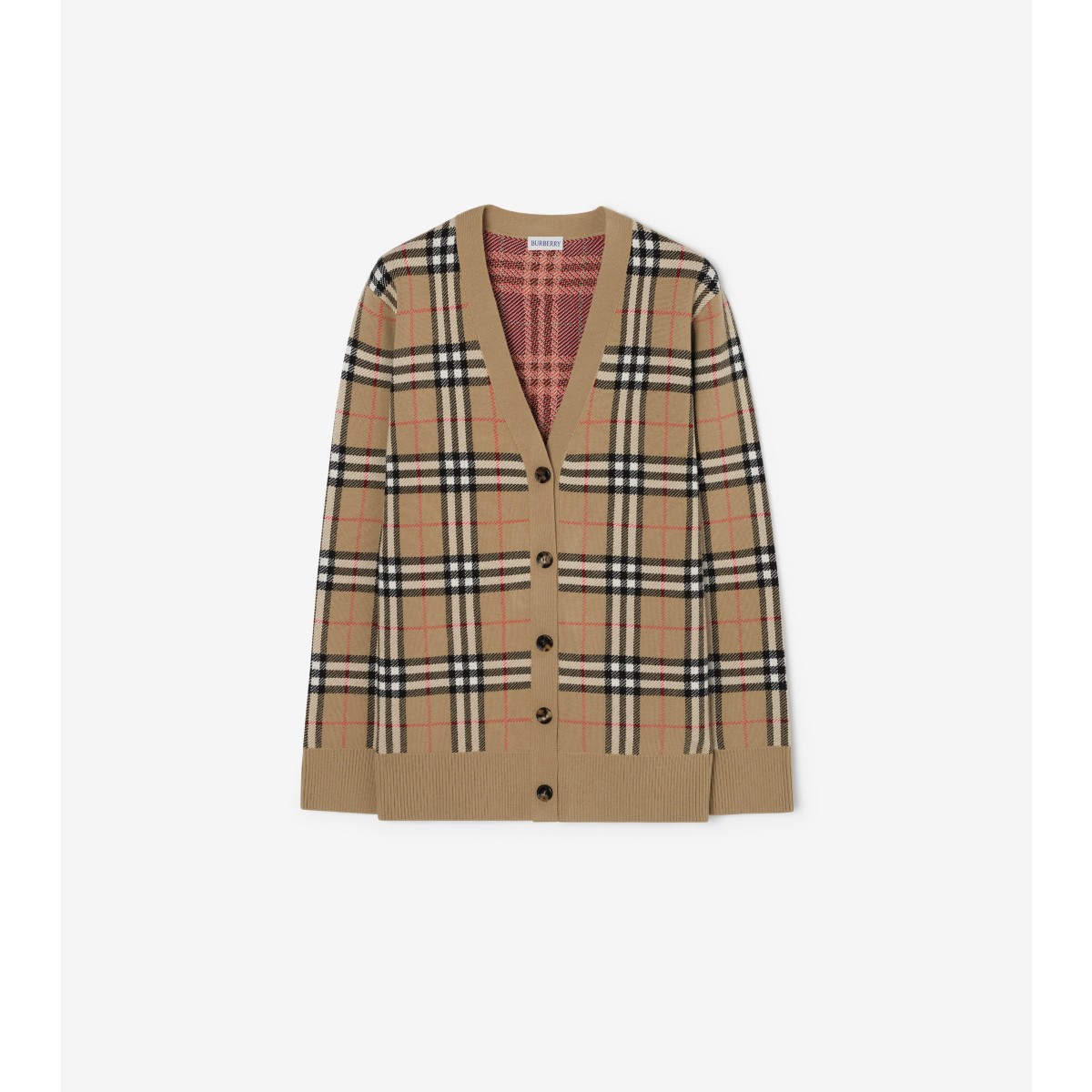  Check Cotton Wool Cardigan