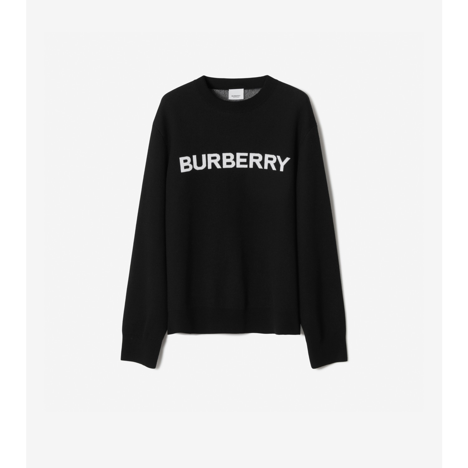 ロゴ ウールコットン ジャカード オーバーサイズセーター (ブラック) - ウィメンズ, ウール, コットン | Burberry®公式サイト