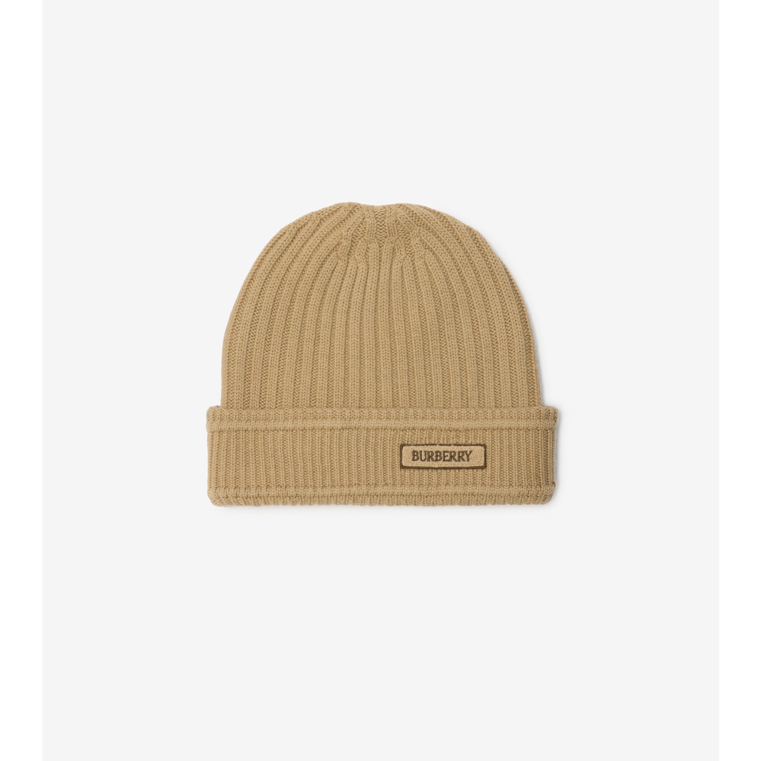 ニットキャップ・ビーニー Burberry Beanie - Burberry - Wool - Beige (8078806 HUNTER) Authentic BURBERRY Knit Cap Hat Beanie Intarsia Camel Beige