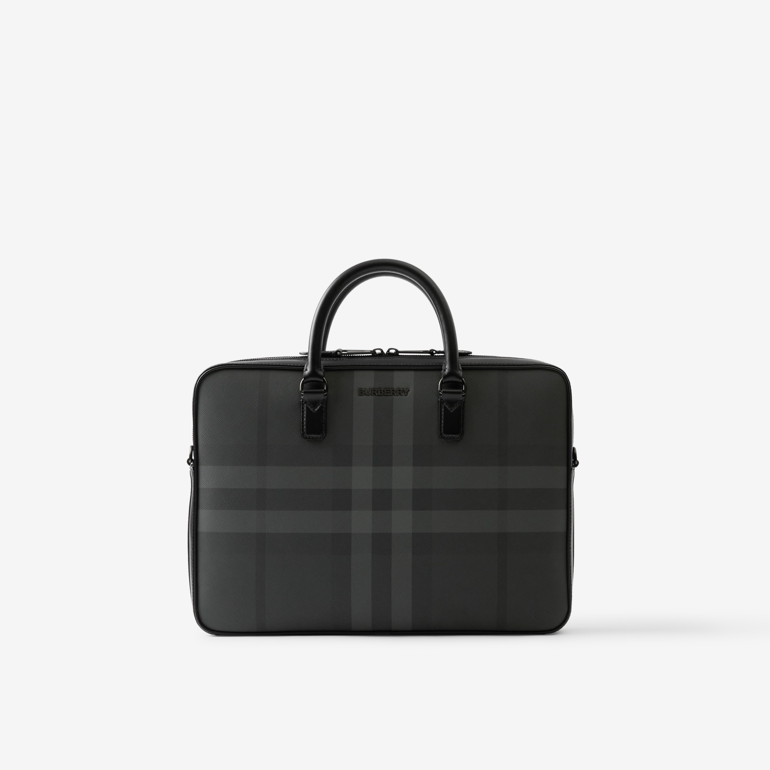 Charcoal Check Slim Ainsworth Briefcase - Men | Burberry® Official