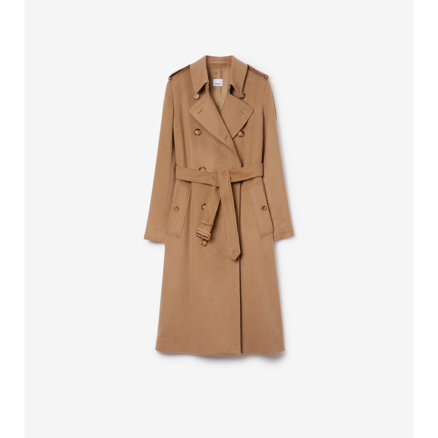 Long Cashmere Blend Kensington Trench Coat in Camel melange - Women |  Burberry® Official