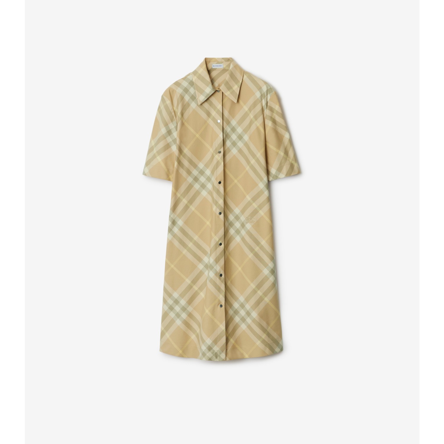 チェック コットン シャツドレス (フラックス) - ウィメンズ, コットン | Burberry®公式サイト