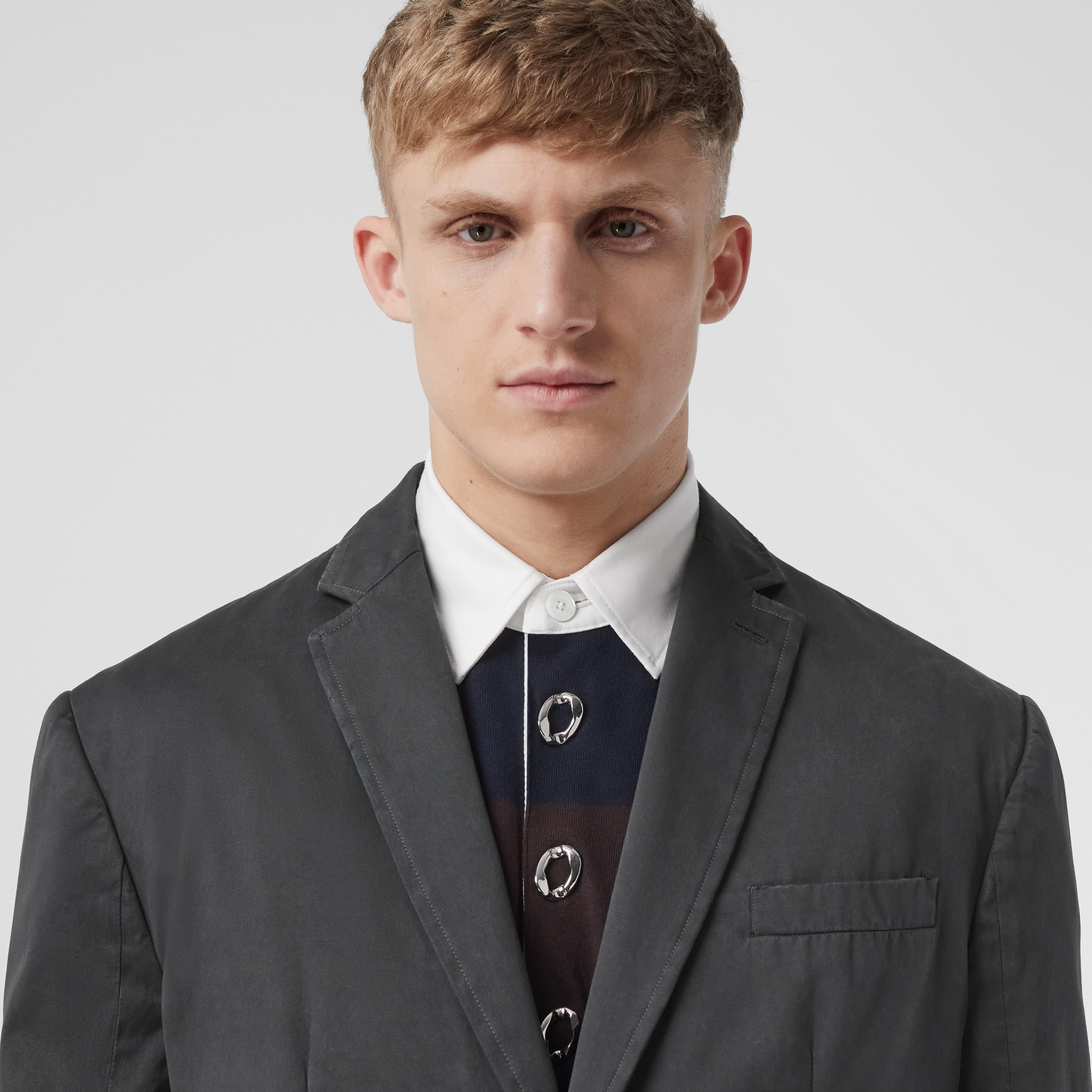 Cotton Twill Tailored Jacket in Charcoal Grey - Men | Burberry® Official - 2