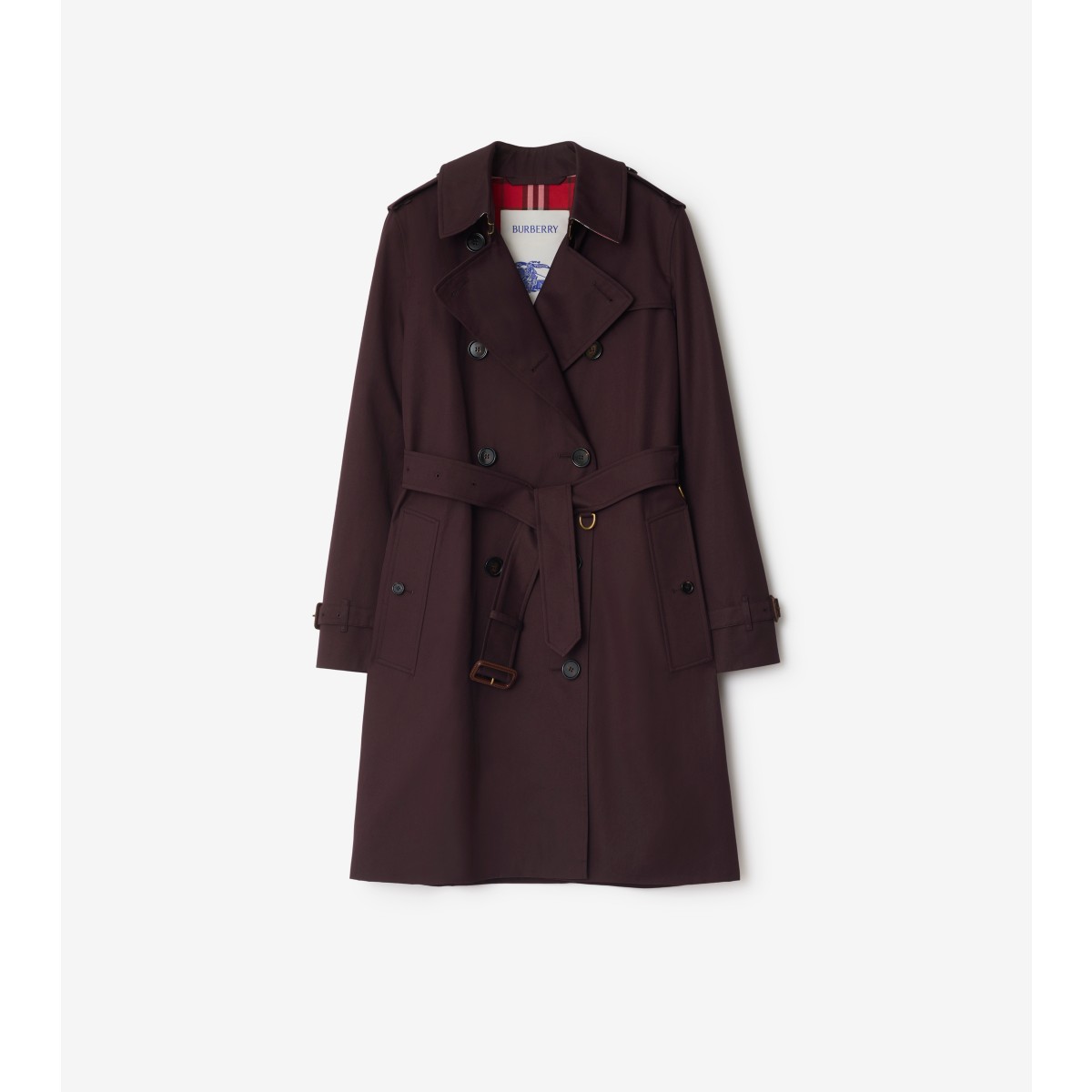  Check Mid-length Gabardine Kensington Trench Coat