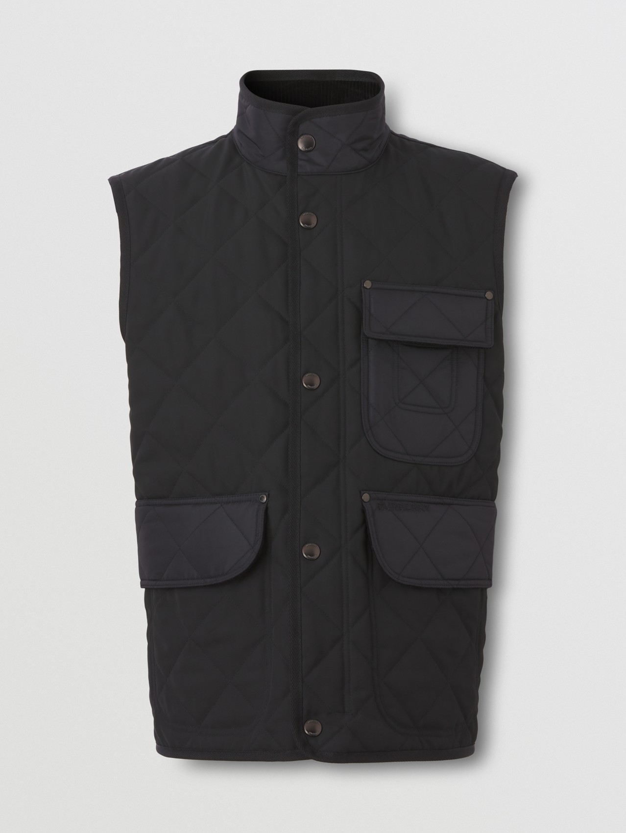 Diamond Quilted Thermoregulated Gilet in Black