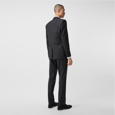 Classic Fit Check Wool Three-piece Suit 