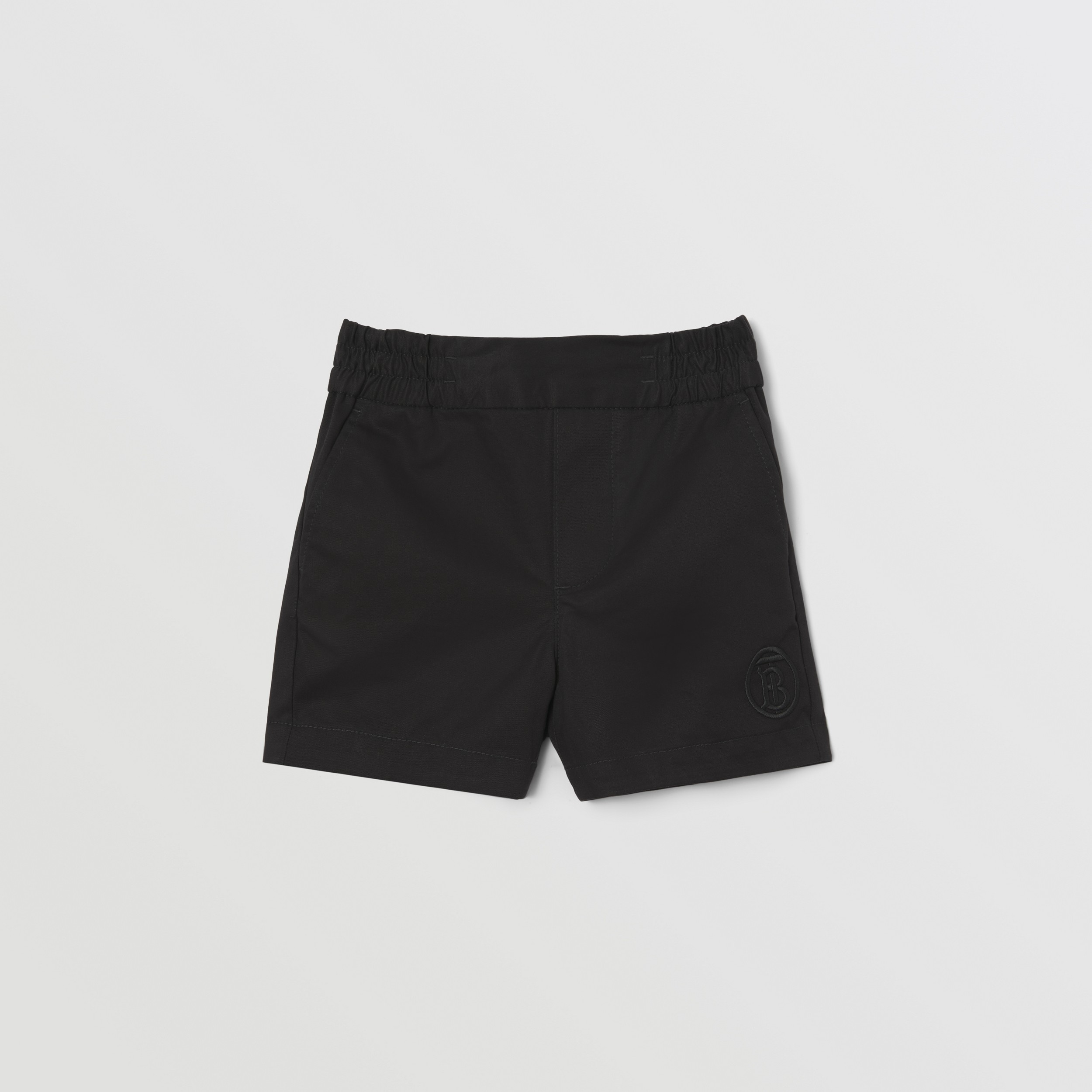 Monogram Motif Cotton Twill Chino Shorts in Black - Children | Burberry® Official - 1