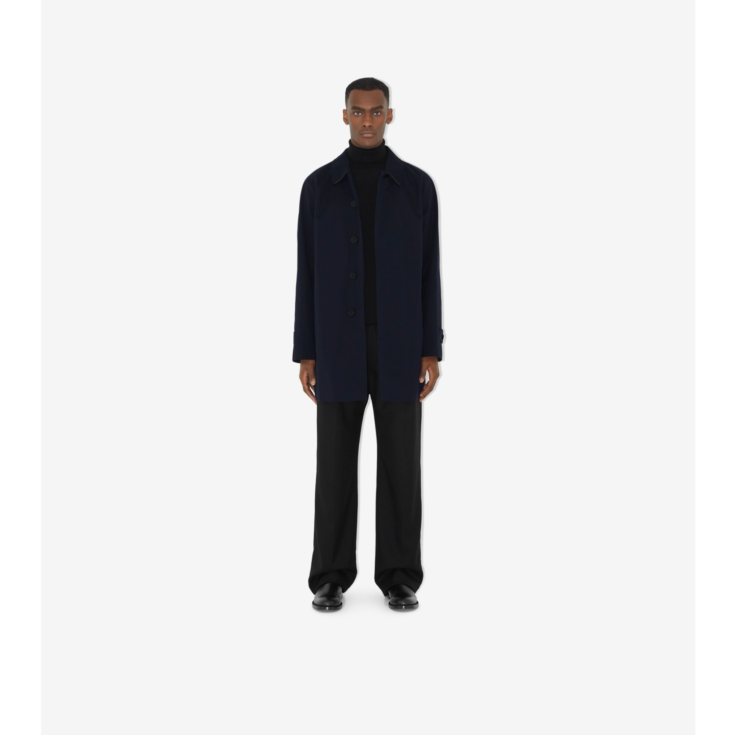 Short Camden Heritage Car Coat in Coal Blue - Men | Burberry® Official