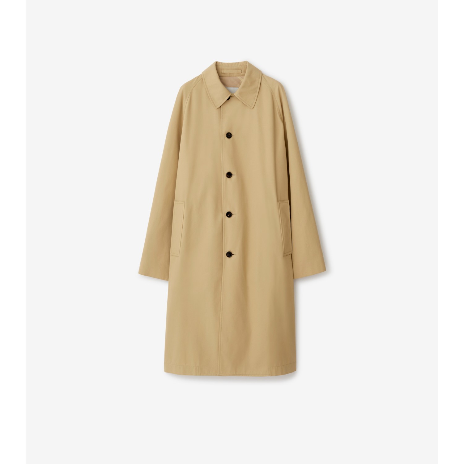 ロング コットンブレンド カーコート (フラックス) - ウィメンズ, コットンギャバジン | Burberry®公式サイト